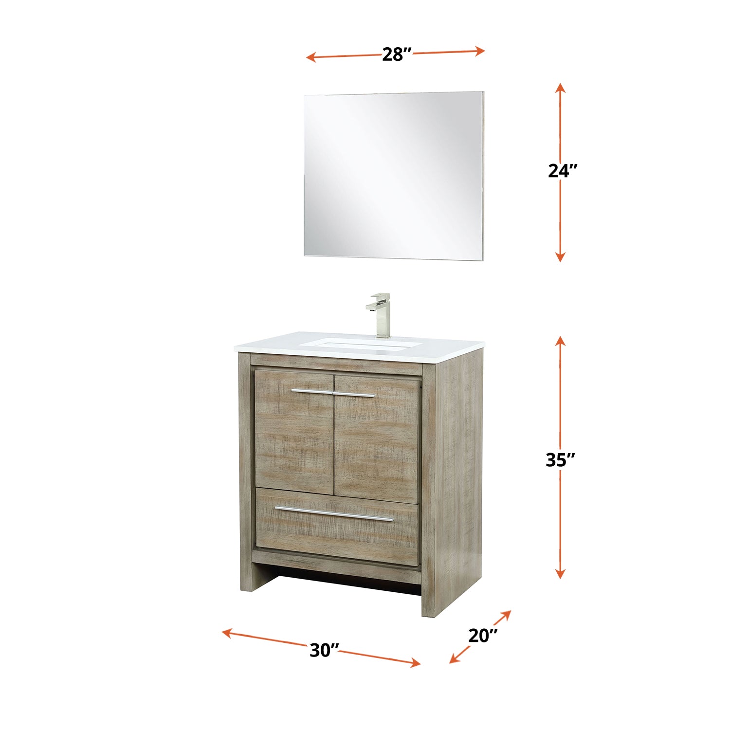 Lafarre 30 in W x 20 in D Rustic Acacia Bath Vanity