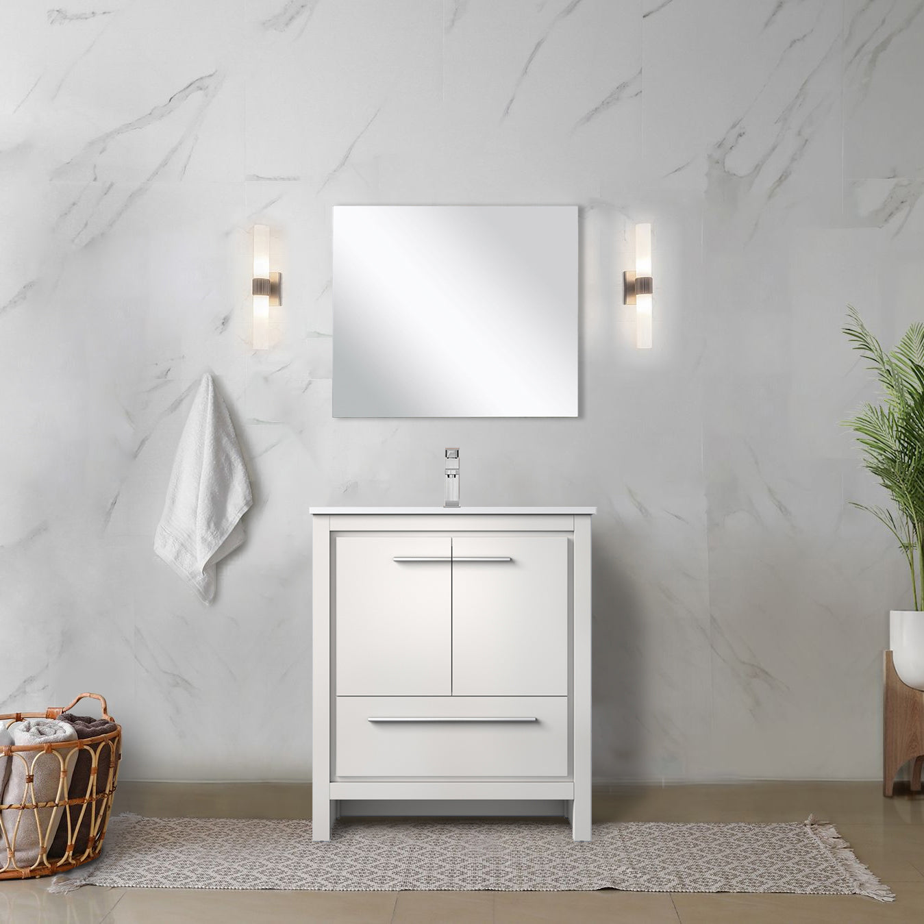 Lafarre 30 in W x 20 in D White Bath Vanity