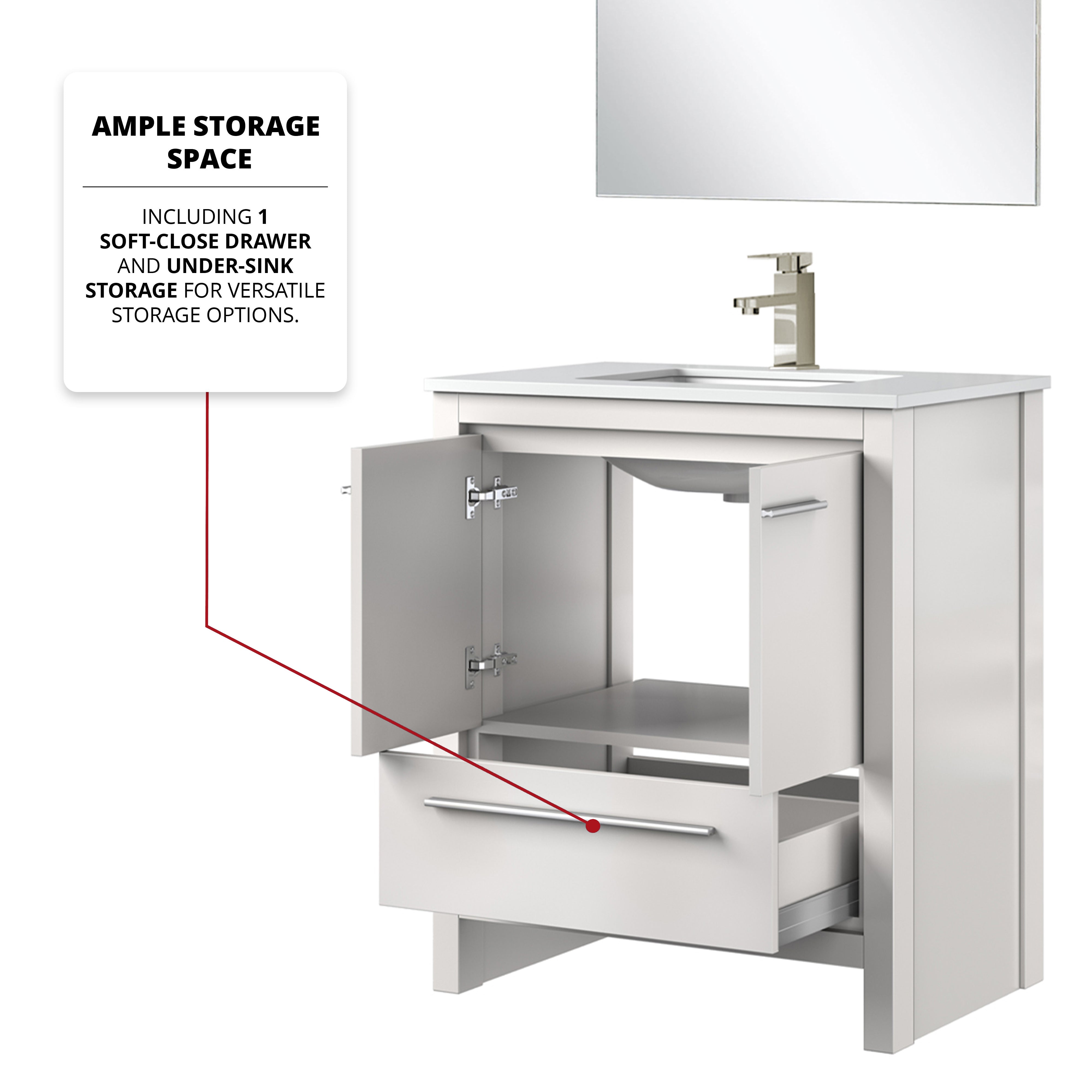 Lafarre 30 in W x 20 in D White Bath Vanity
