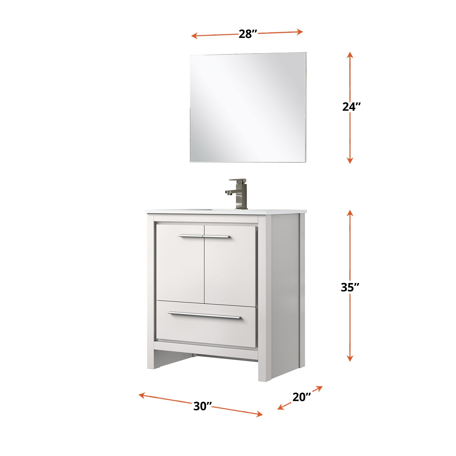 Lafarre 30 in W x 20 in D White Bath Vanity
