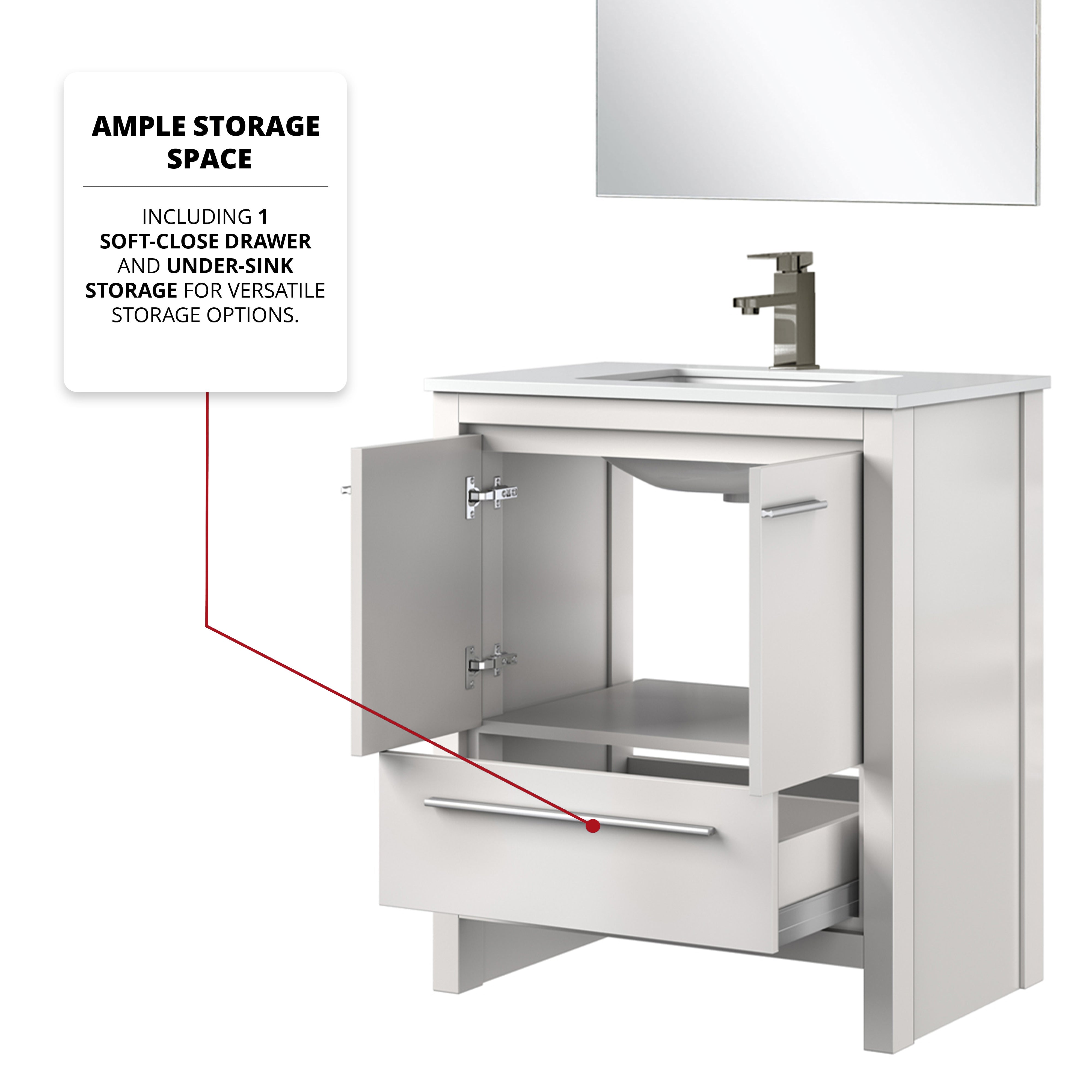 Lafarre 30 in W x 20 in D White Bath Vanity
