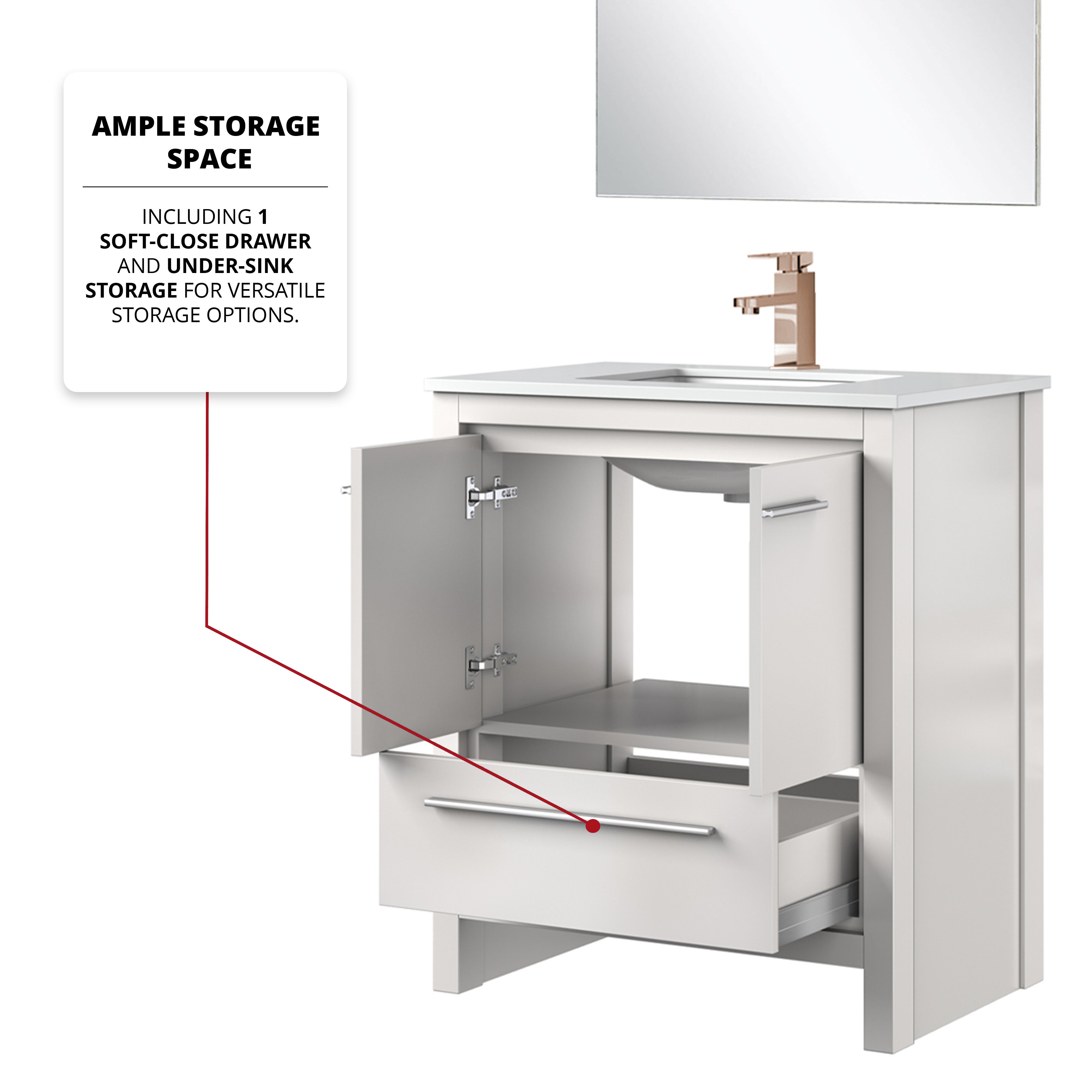 Lafarre 30 in W x 20 in D White Bath Vanity