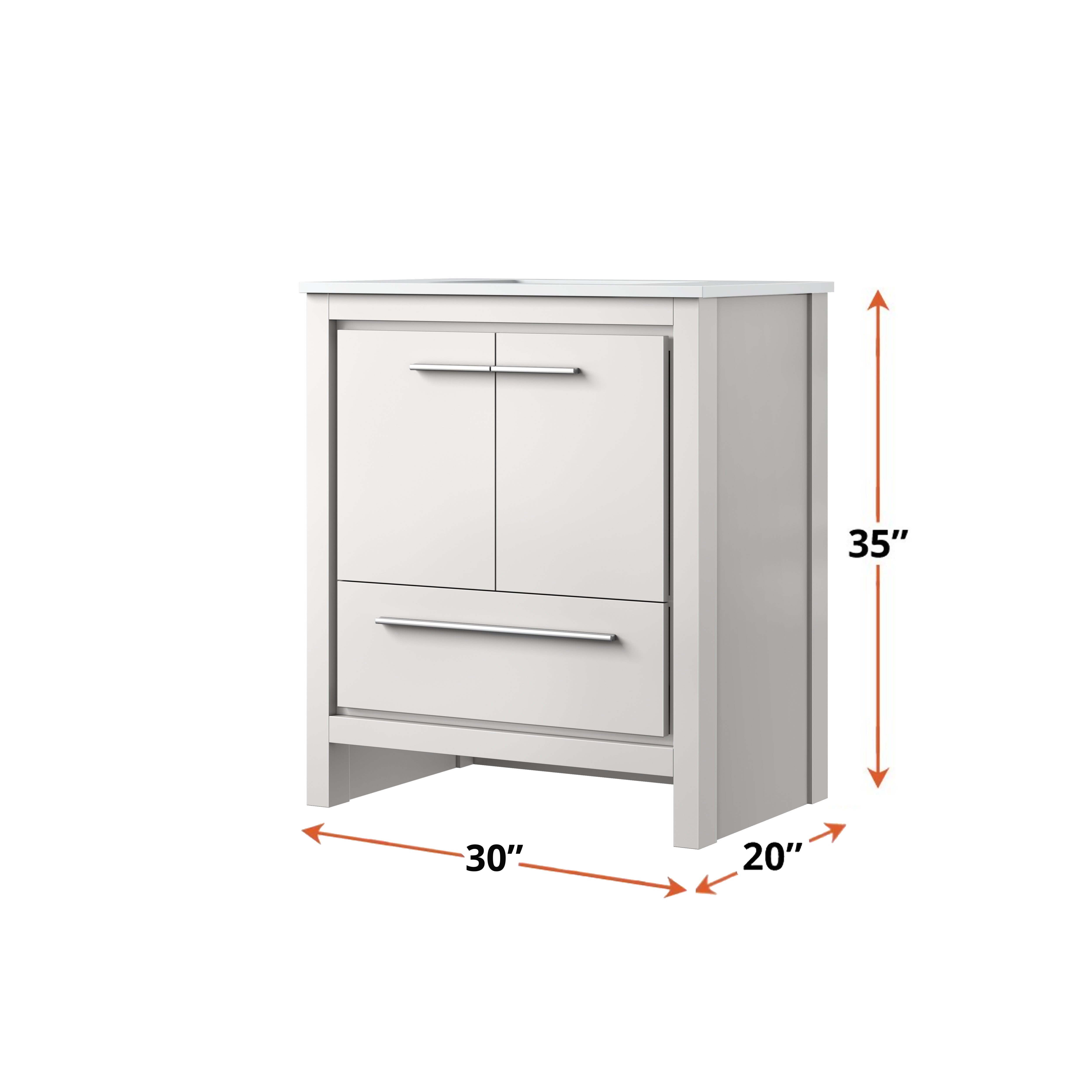 Lafarre 30 in W x 20 in D White Bath Vanity