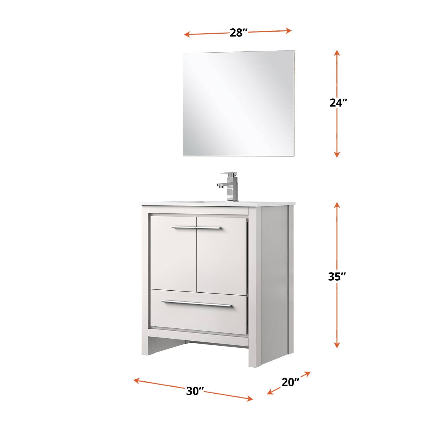 Lafarre 30 in W x 20 in D White Bath Vanity