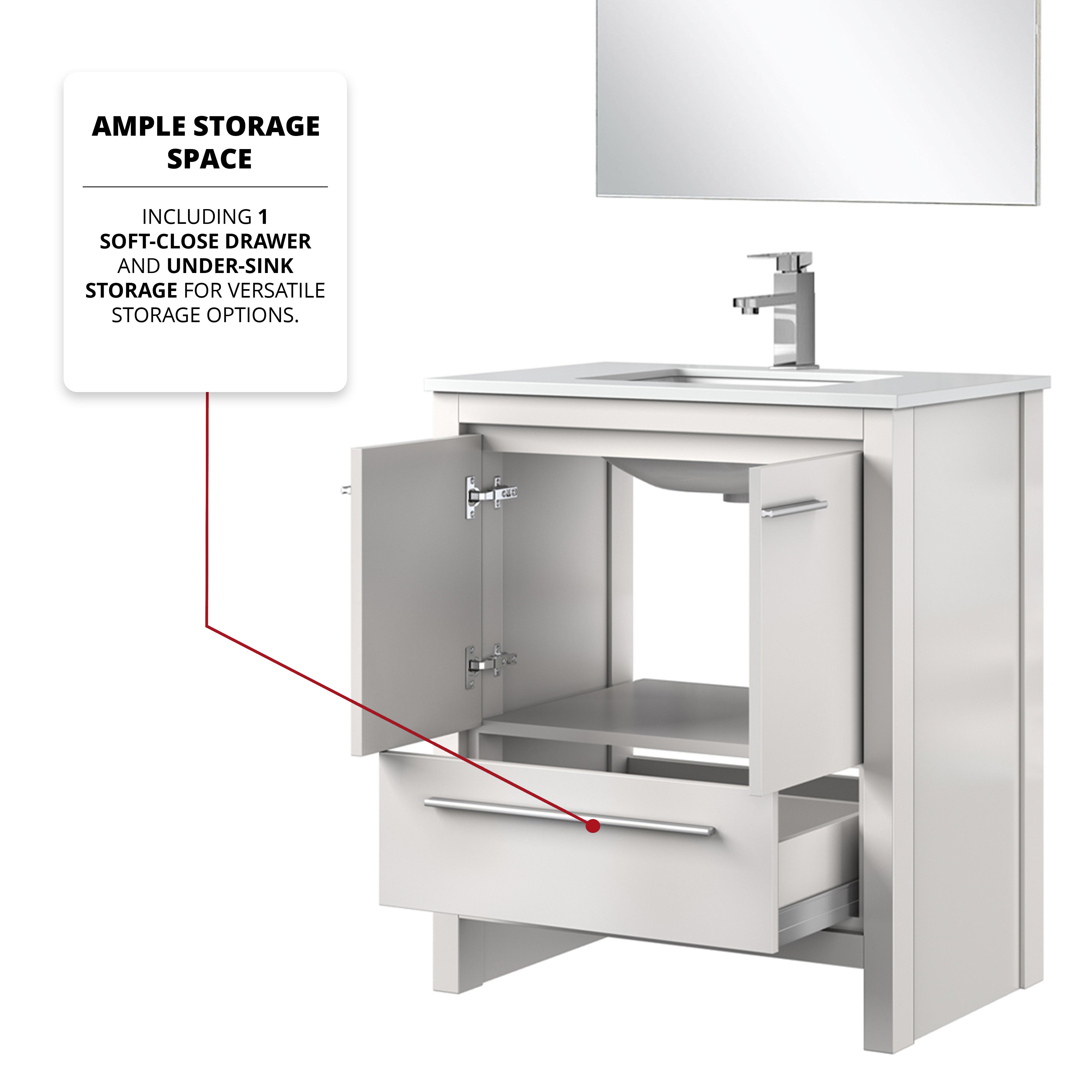 Lafarre 30 in W x 20 in D White Bath Vanity