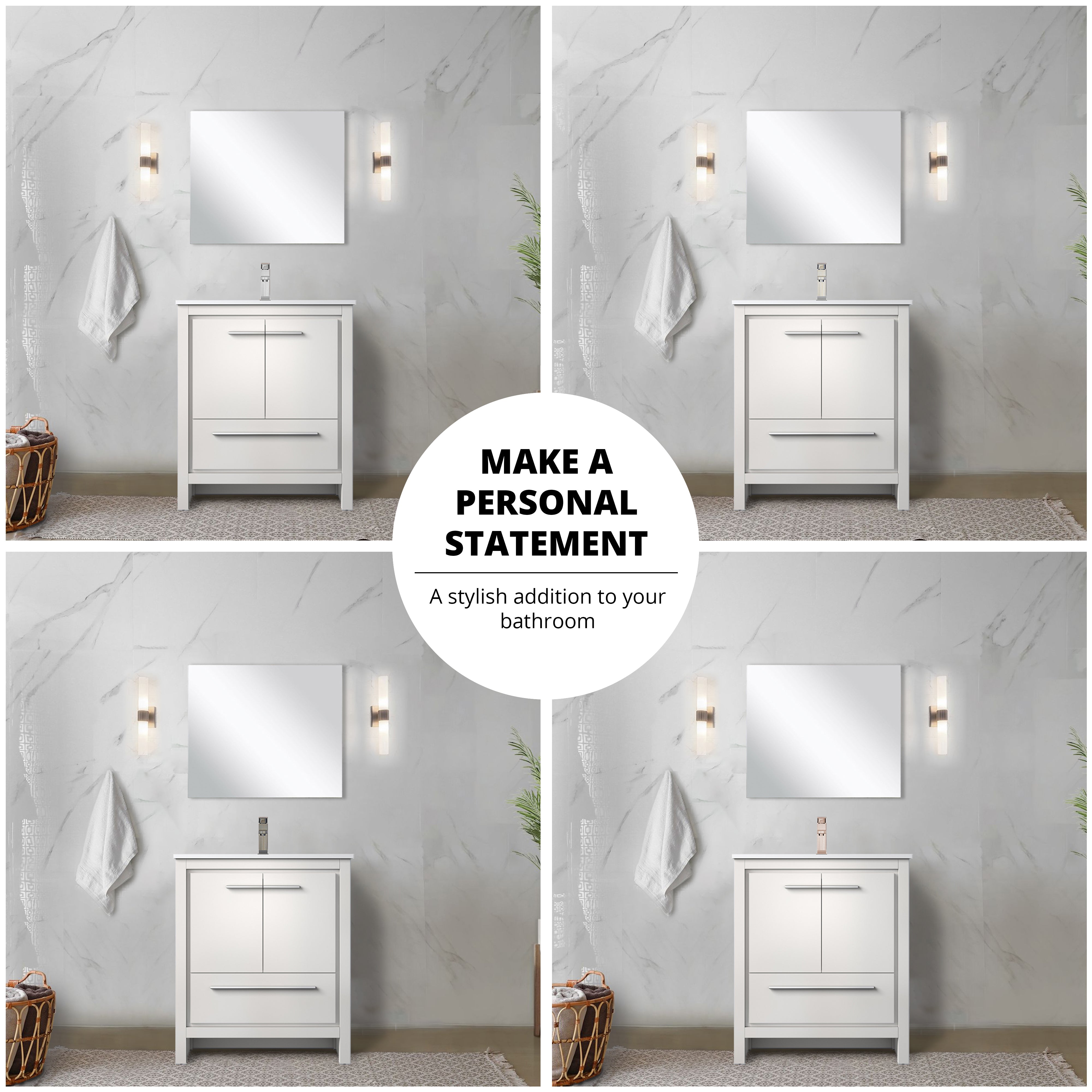 Lafarre 30 in W x 20 in D White Bath Vanity