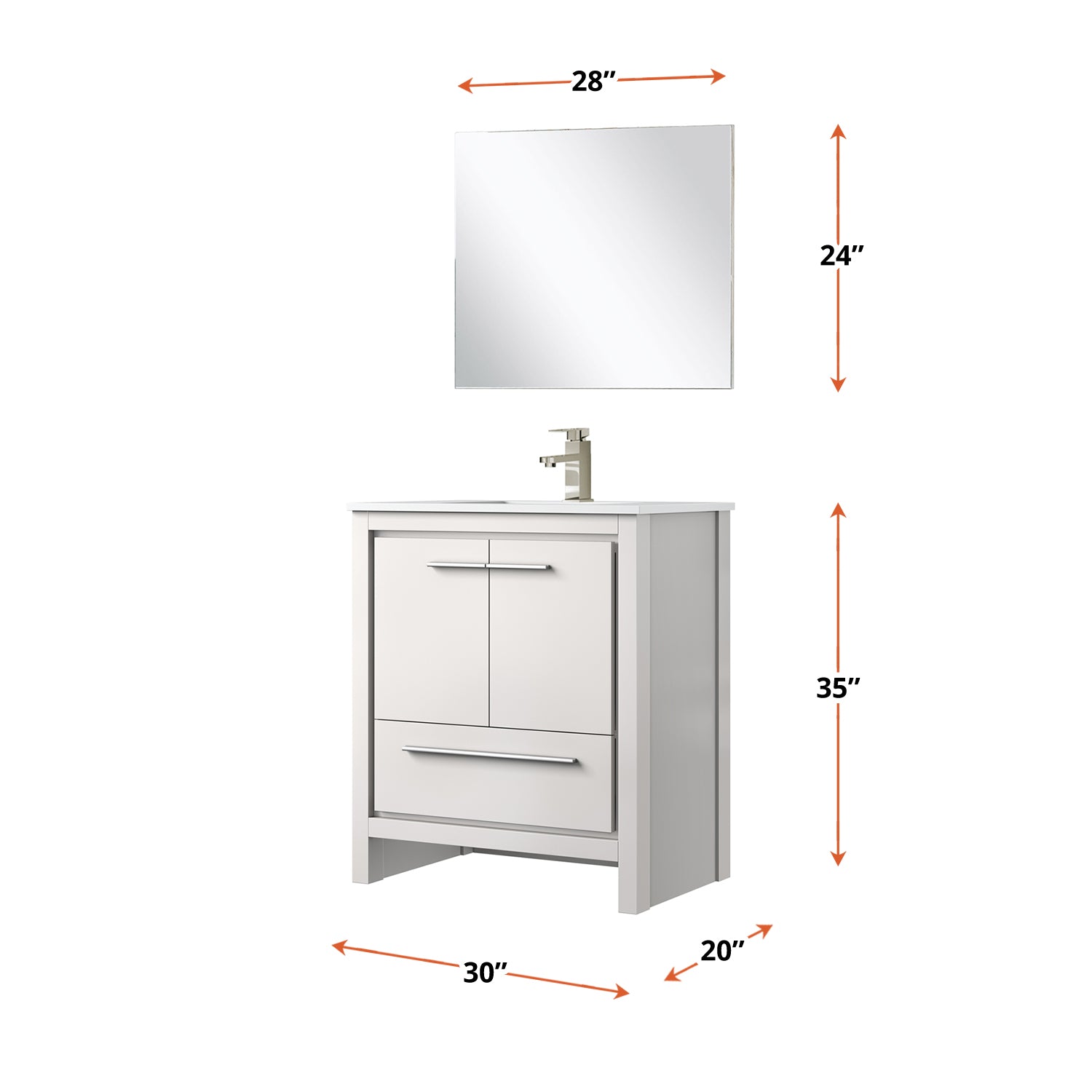 Lafarre 30 in W x 20 in D White Bath Vanity
