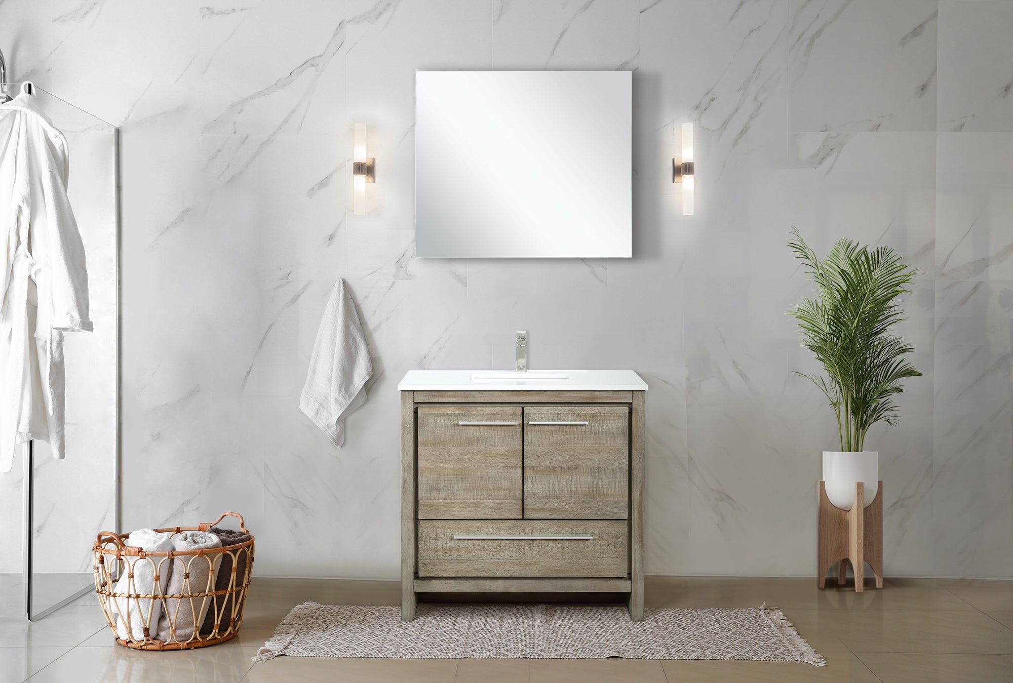 Lafarre 36 in W x 20 in D Rustic Acacia Bath Vanity