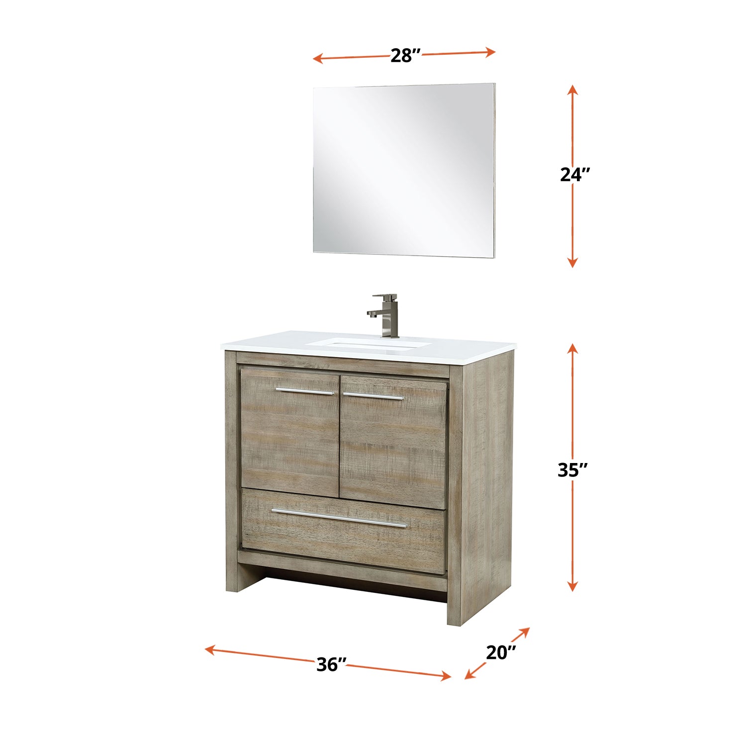 Lafarre 36 in W x 20 in D Rustic Acacia Bath Vanity