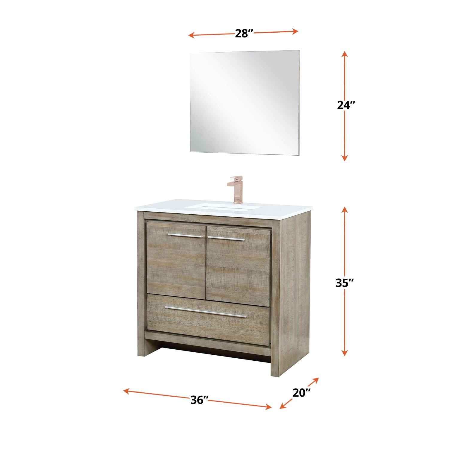 Lafarre 36 in W x 20 in D Rustic Acacia Bath Vanity