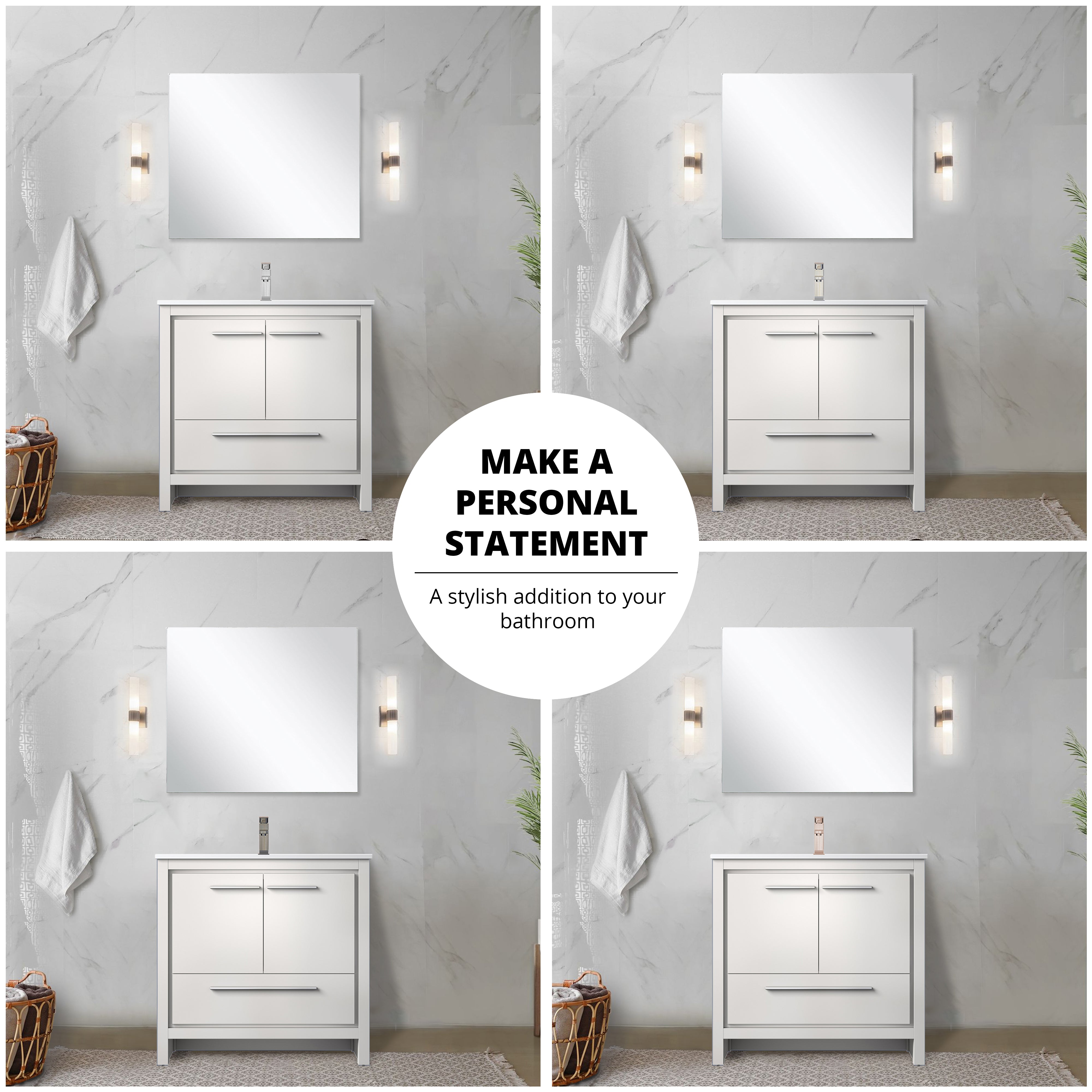 Lafarre 36 in W x 20 in D White Bath Vanity