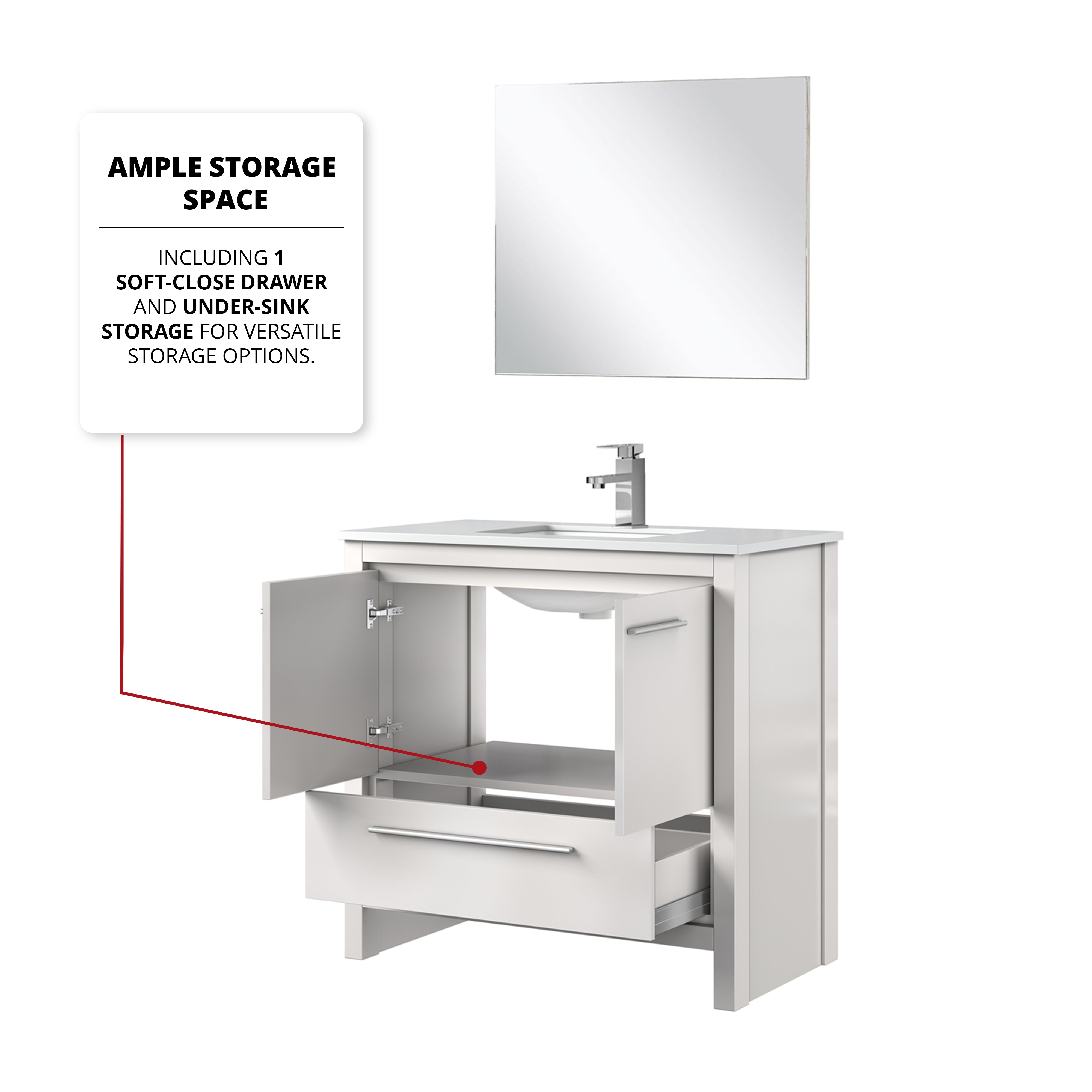 Lafarre 36 in W x 20 in D White Bath Vanity