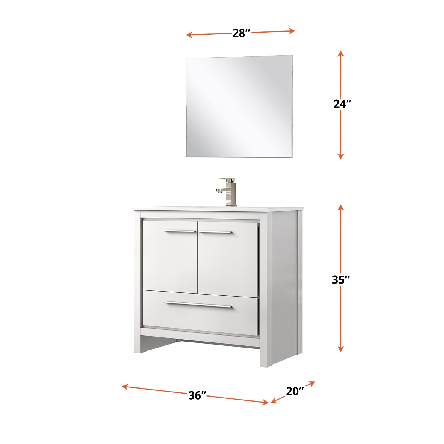 Lafarre 36 in W x 20 in D White Bath Vanity