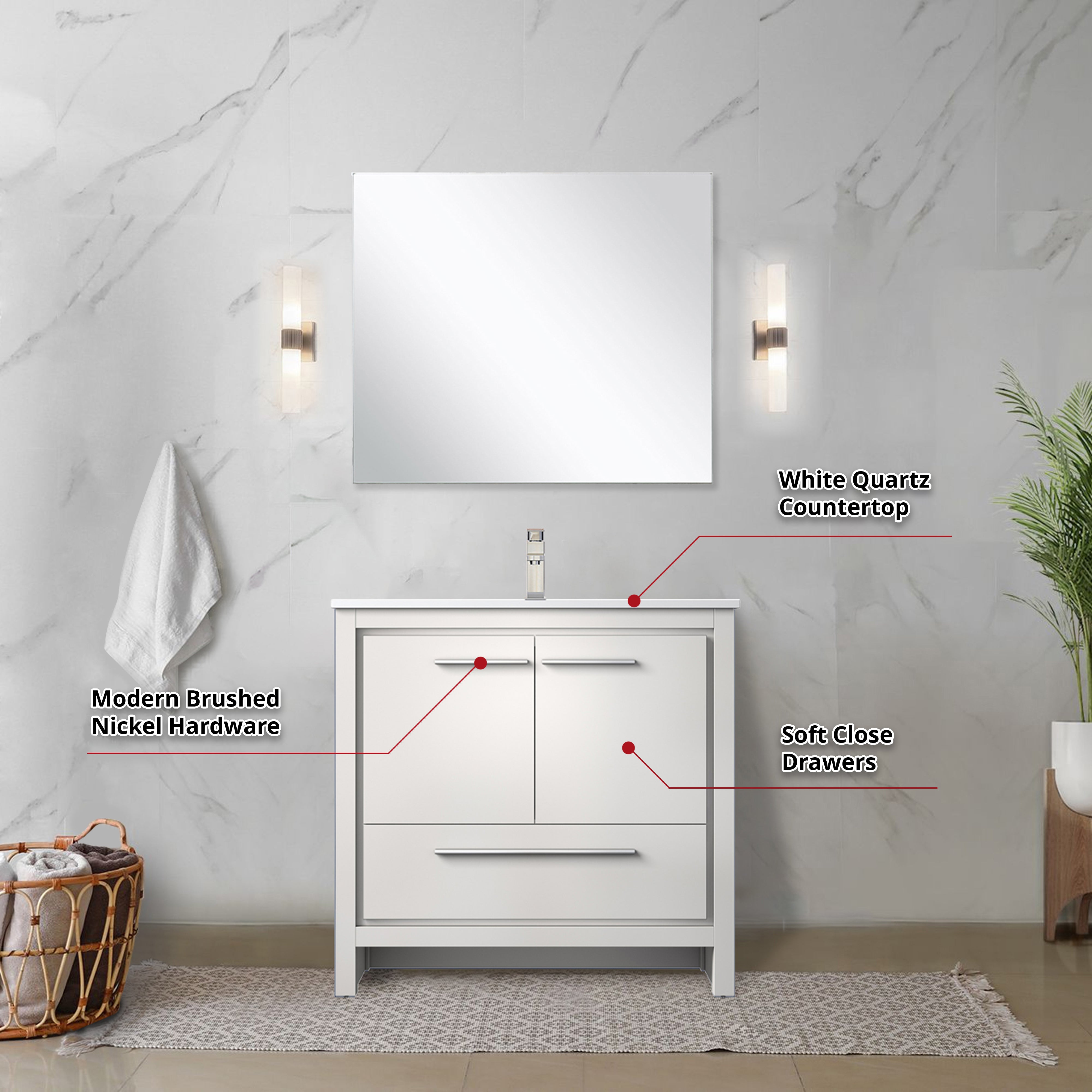 Lafarre 36 in W x 20 in D White Bath Vanity