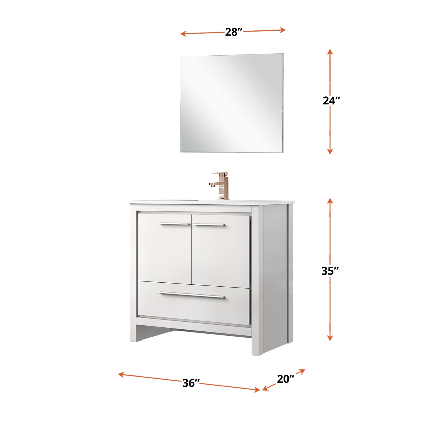 Lafarre 36 in W x 20 in D White Bath Vanity
