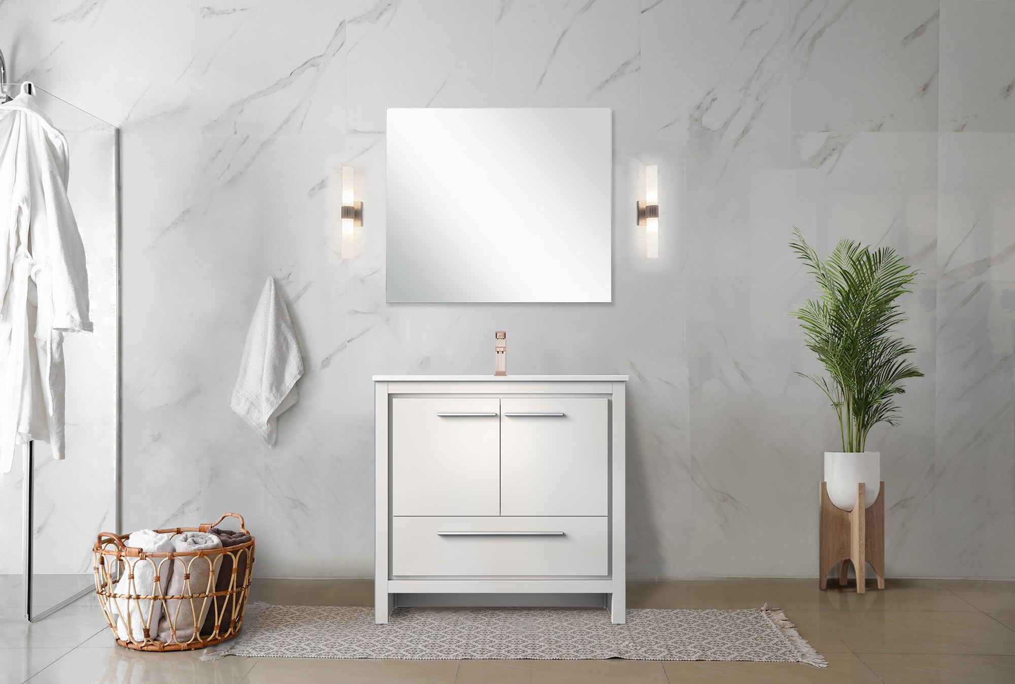Lafarre 36 in W x 20 in D White Bath Vanity