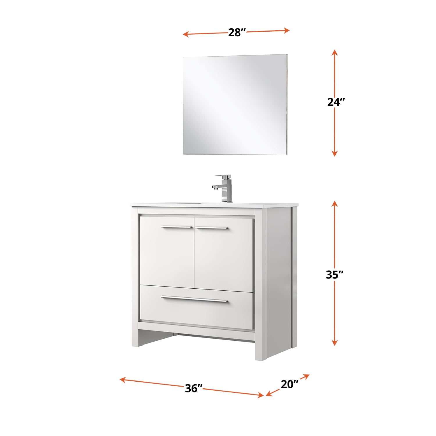 Lafarre 36 in W x 20 in D White Bath Vanity