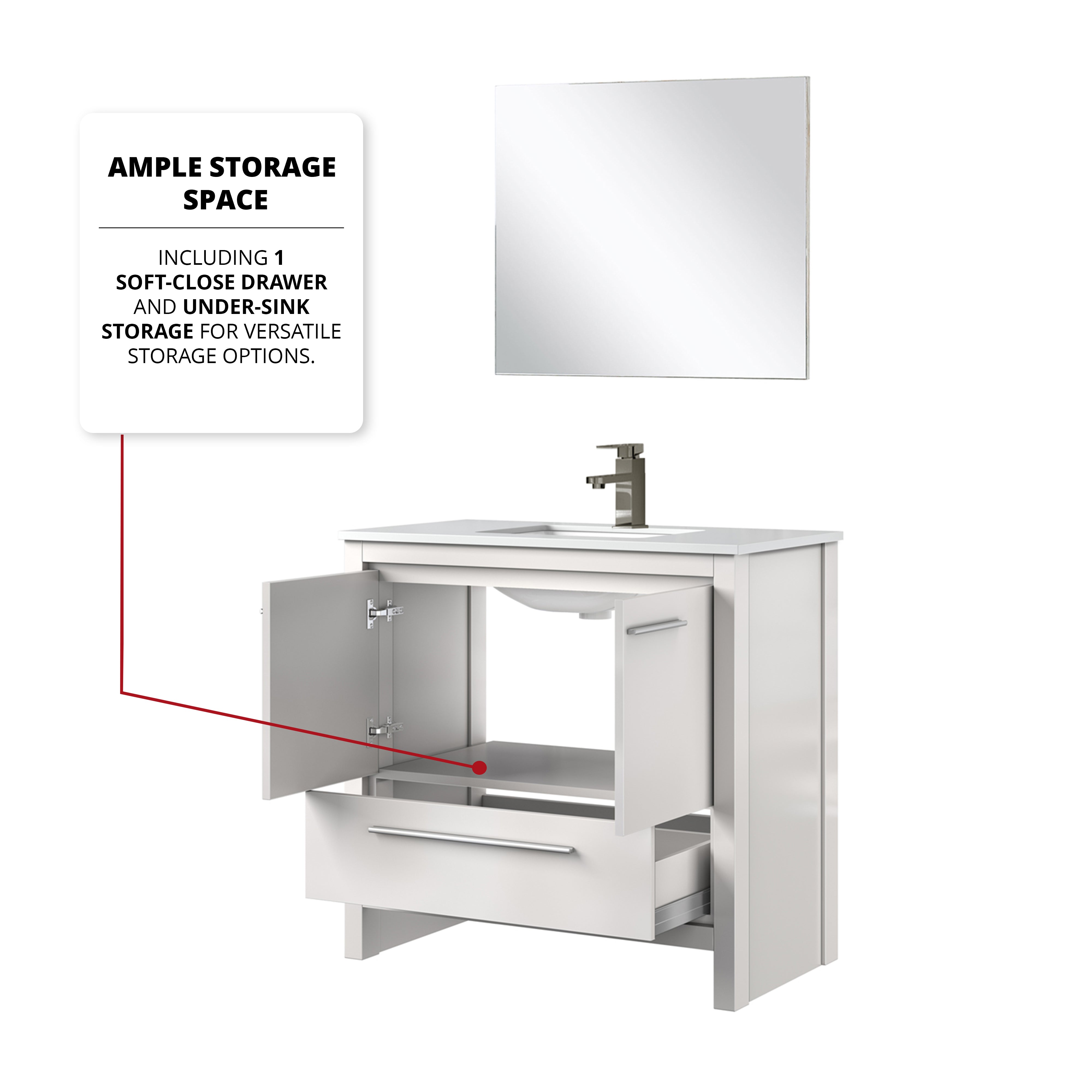 Lafarre 36 in W x 20 in D White Bath Vanity