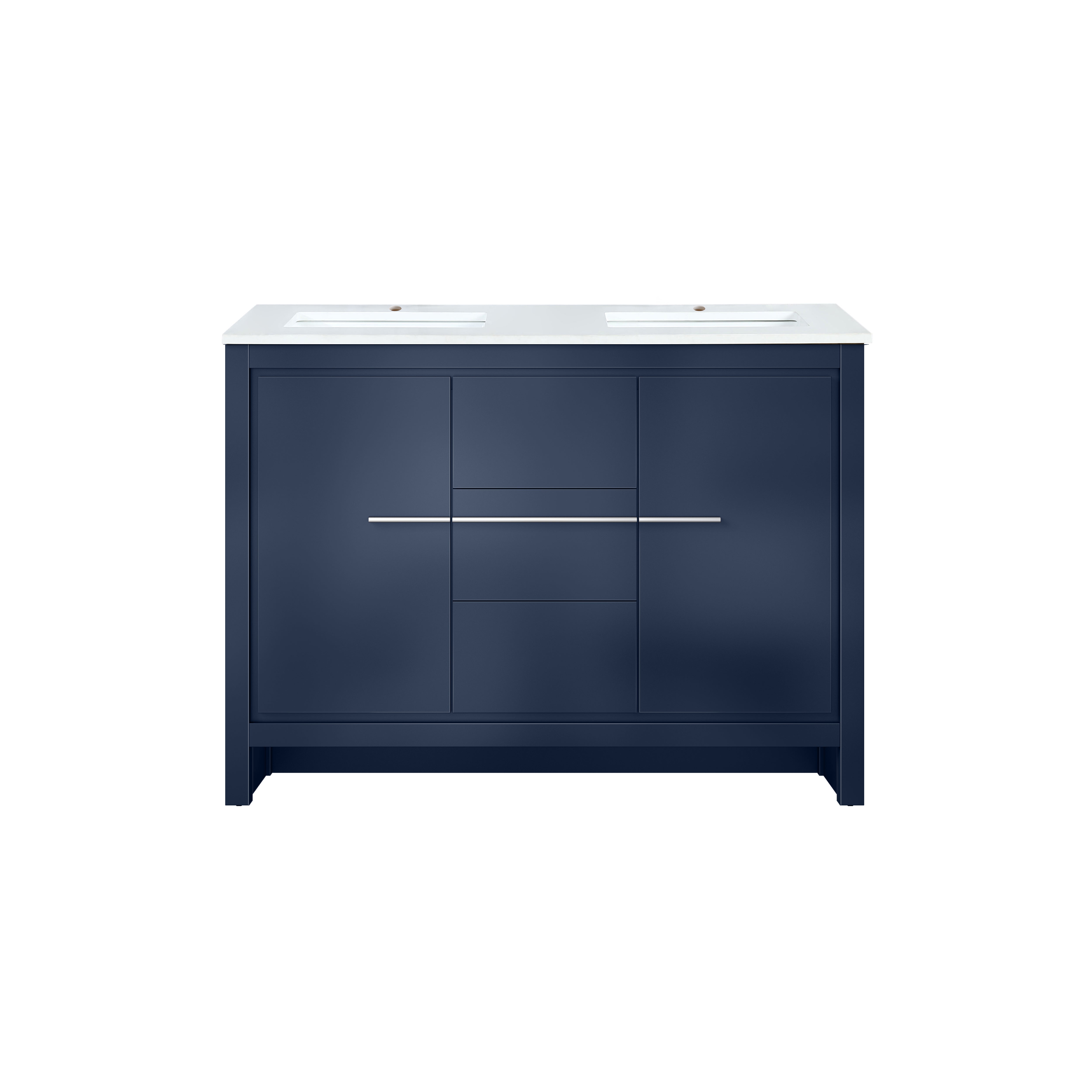 Lafarre 48 in W x 20 in D Navy Blue Double Bath Vanity