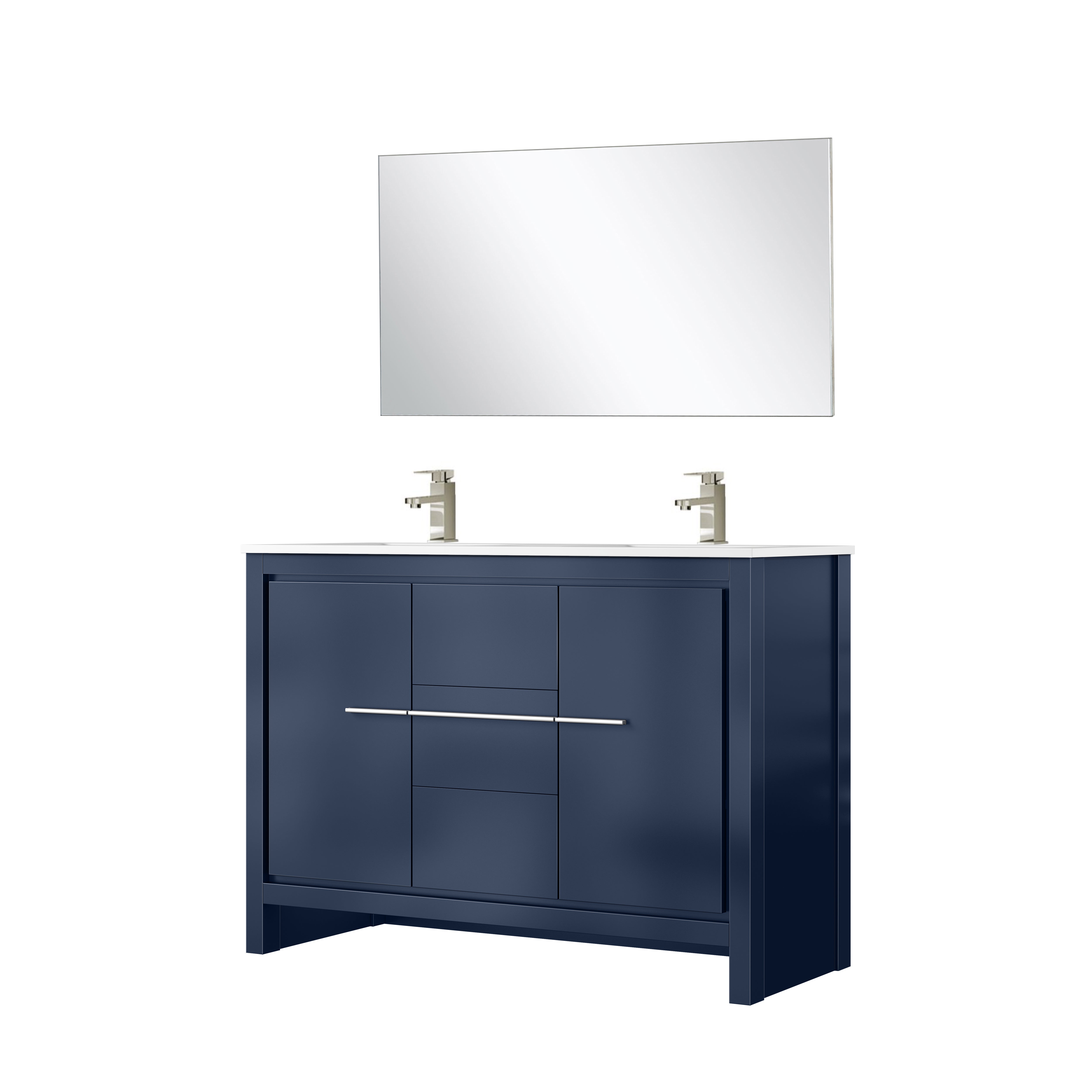 Lafarre 48 in W x 20 in D Navy Blue Double Bath Vanity