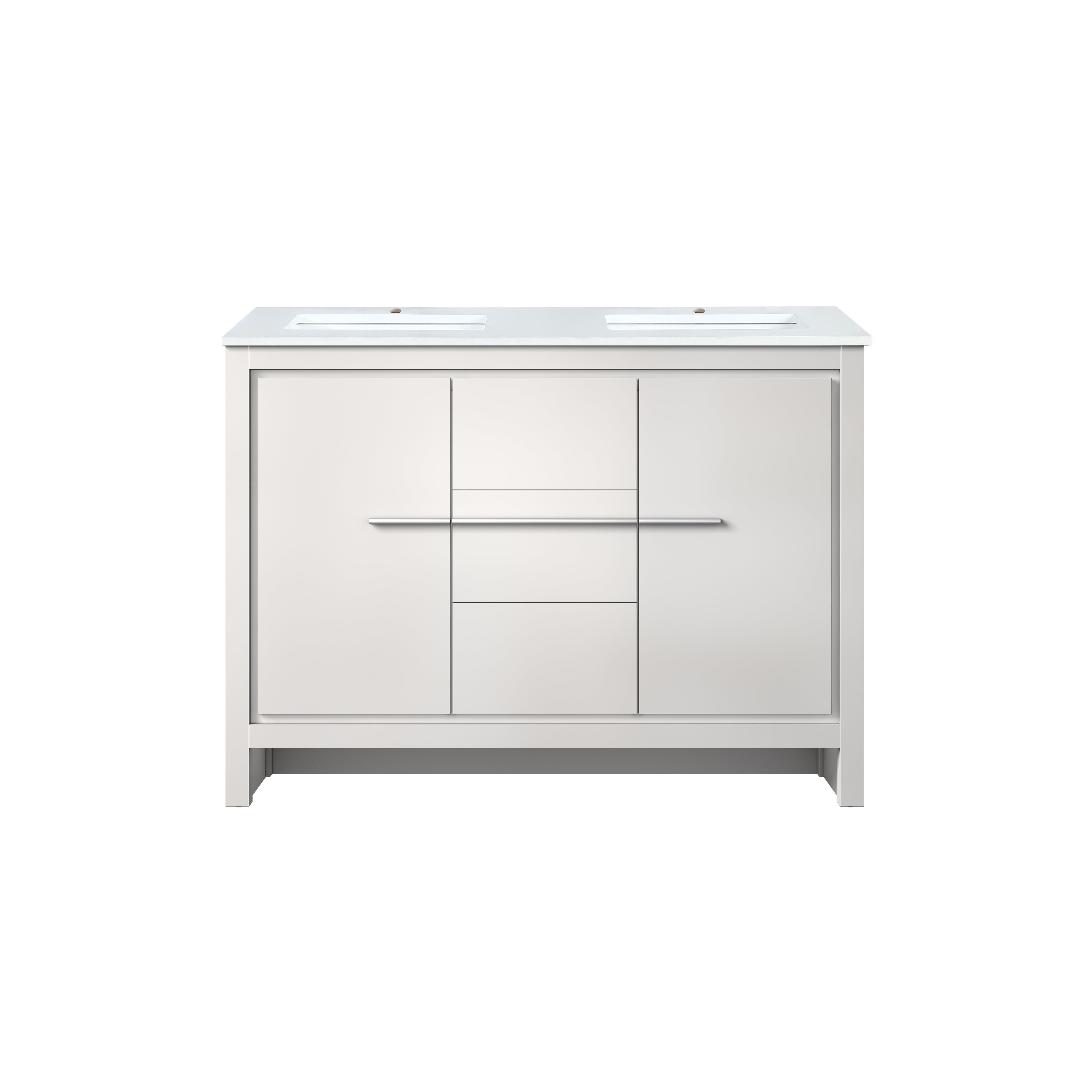 Lafarre 48 in W x 20 in D White Double Bath Vanity