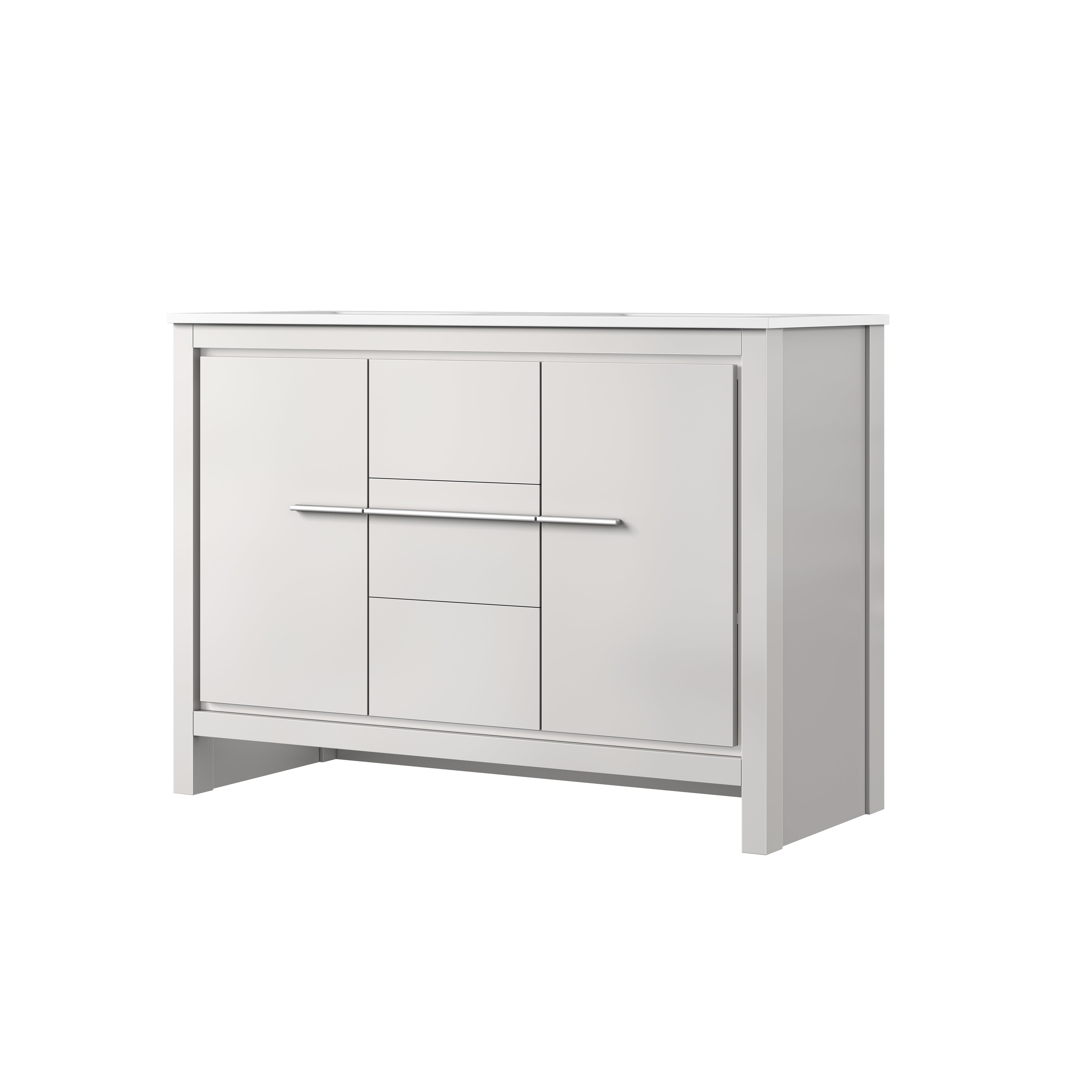 Lafarre 48 in W x 20 in D White Double Bath Vanity