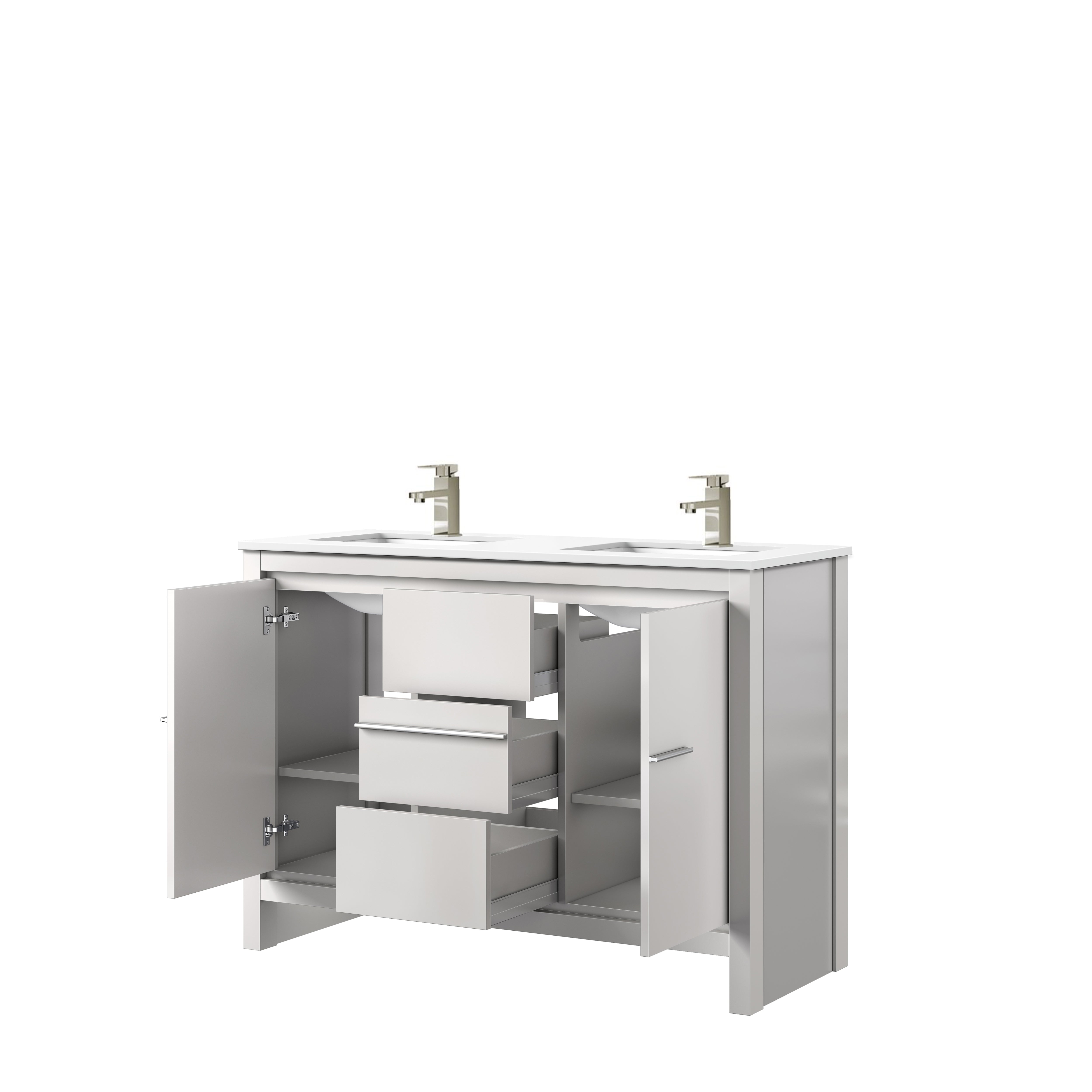 Lafarre 48 in W x 20 in D White Double Bath Vanity