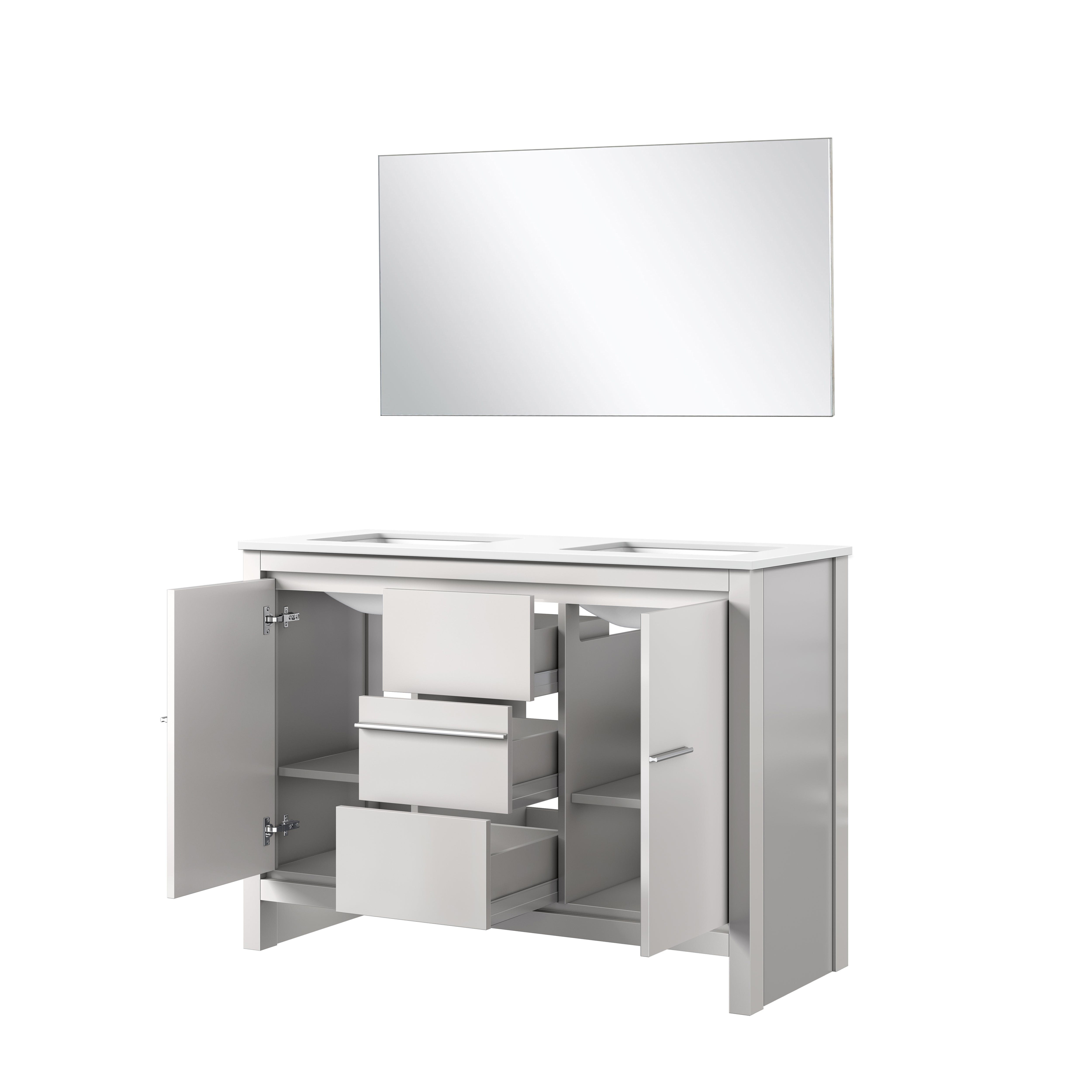 Lafarre 48 in W x 20 in D White Double Bath Vanity