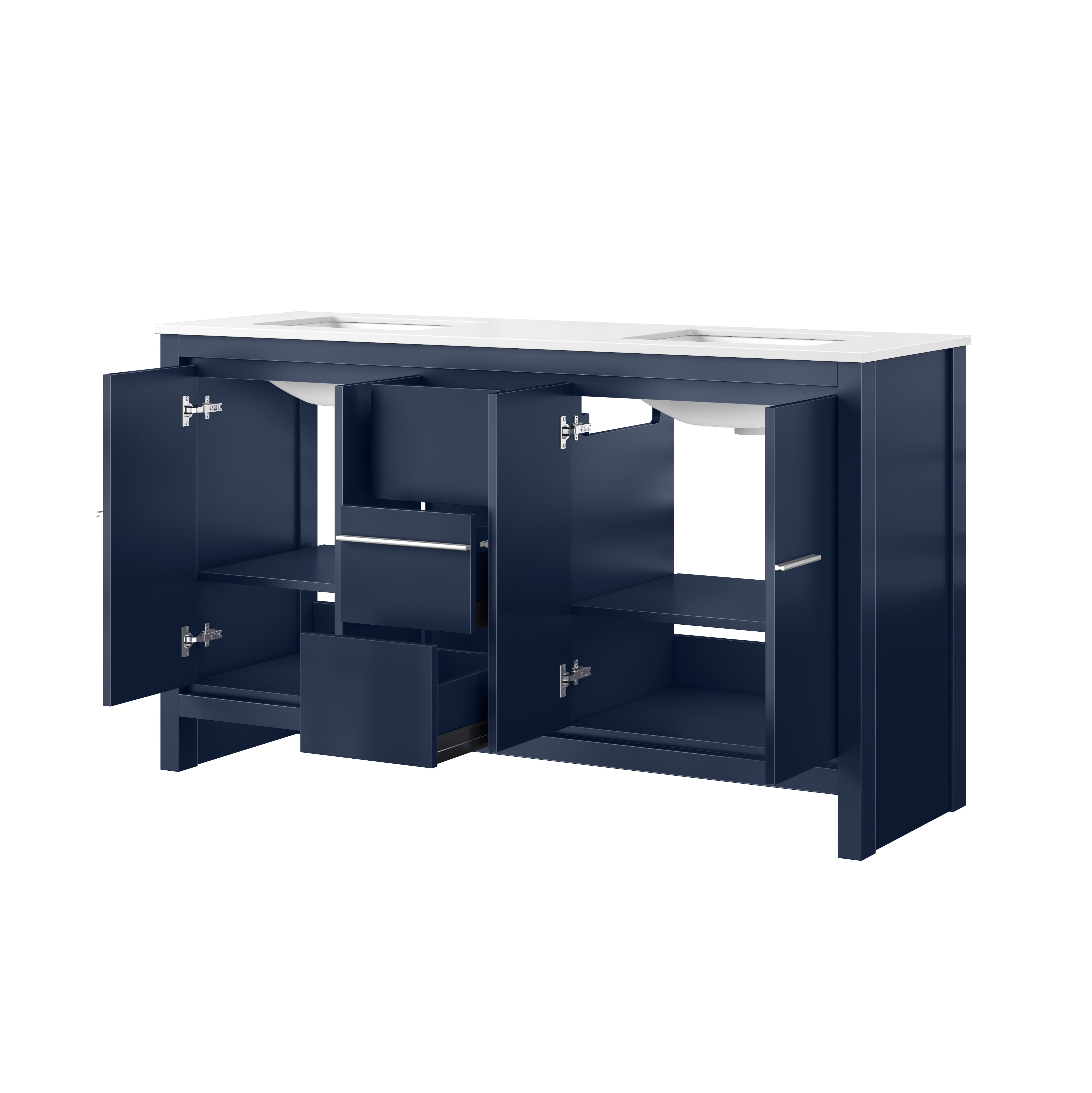 Lafarre 60 in W x 20 in D Navy Blue Double Bath Vanity