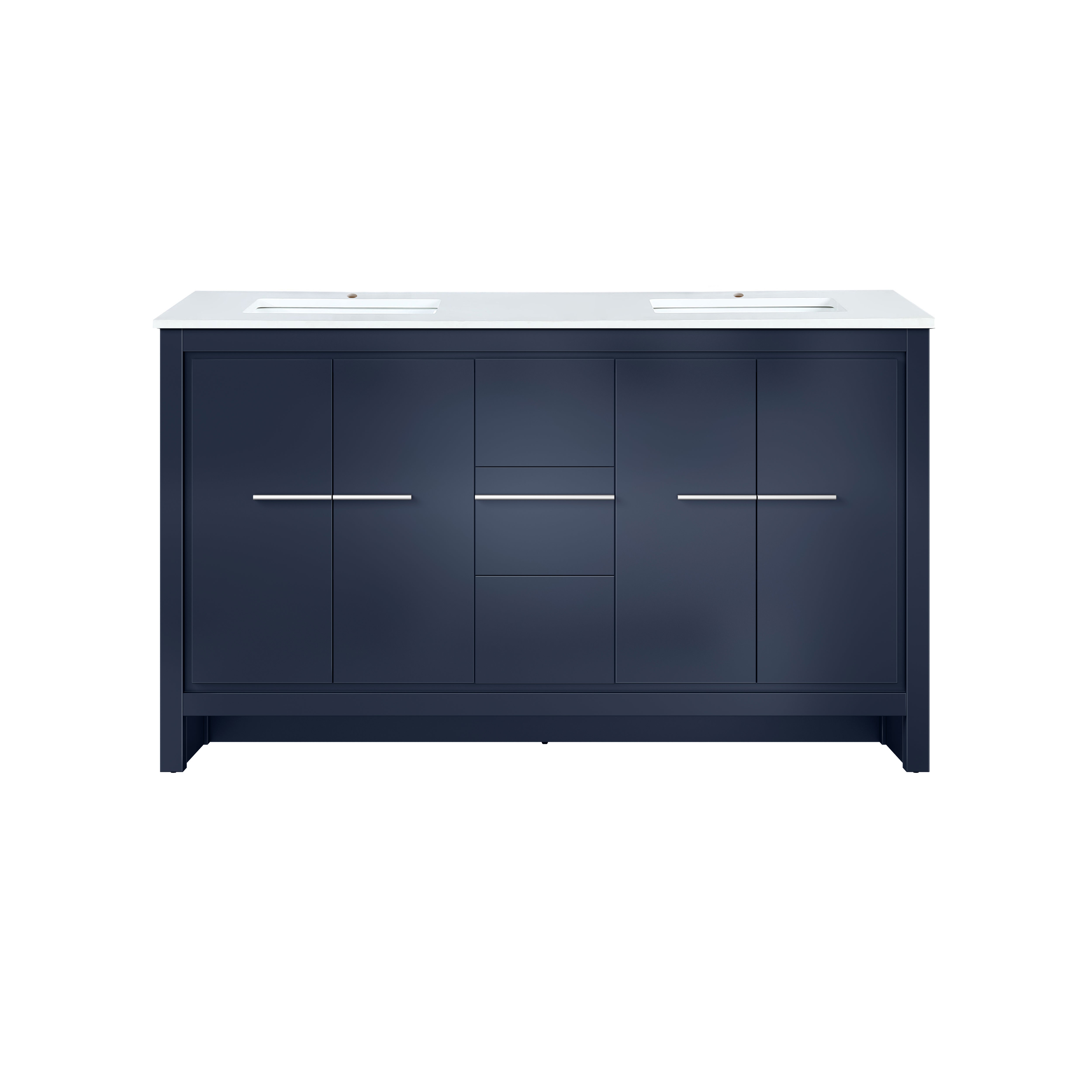 Lafarre 60 in W x 20 in D Navy Blue Double Bath Vanity