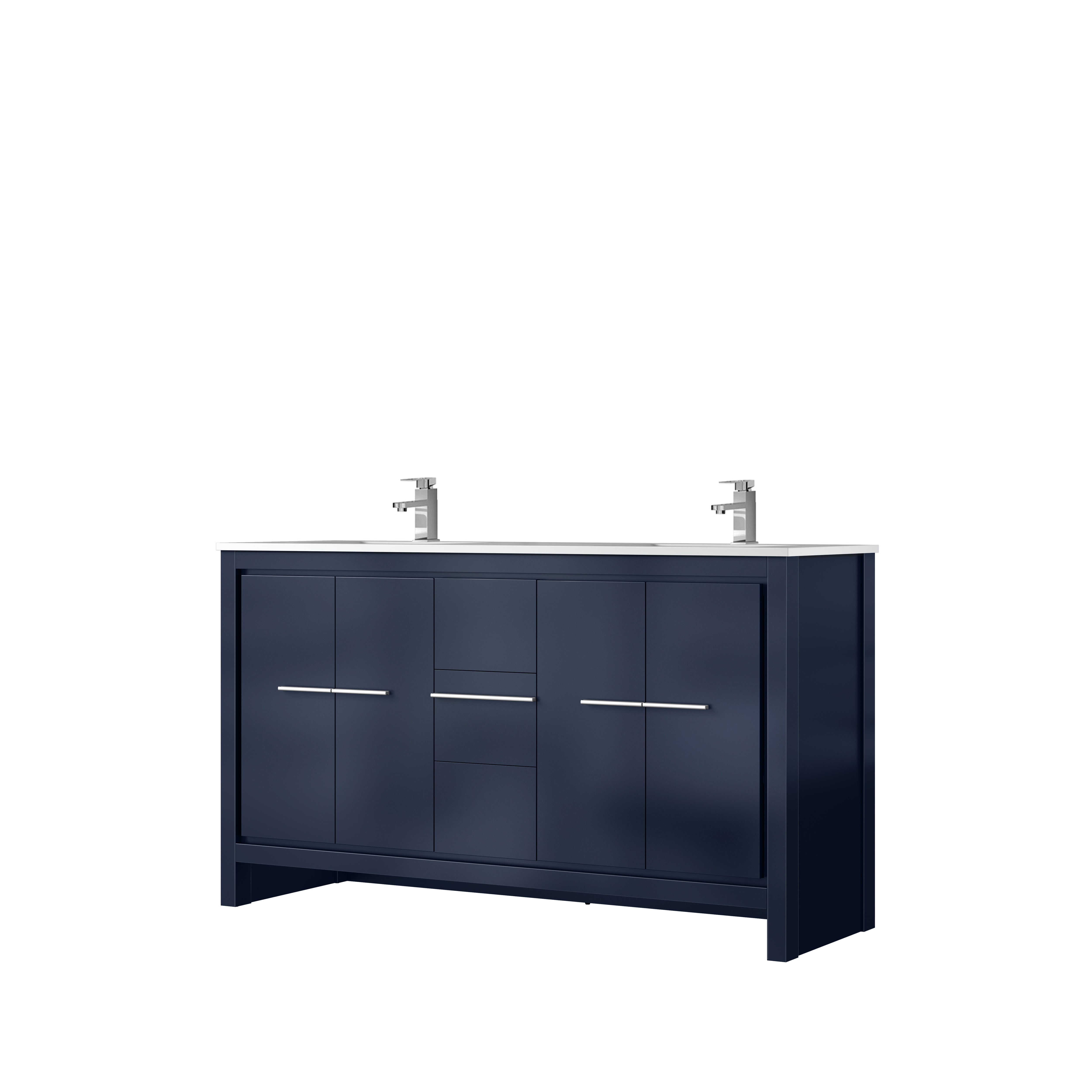 Lafarre 60 in W x 20 in D Navy Blue Double Bath Vanity