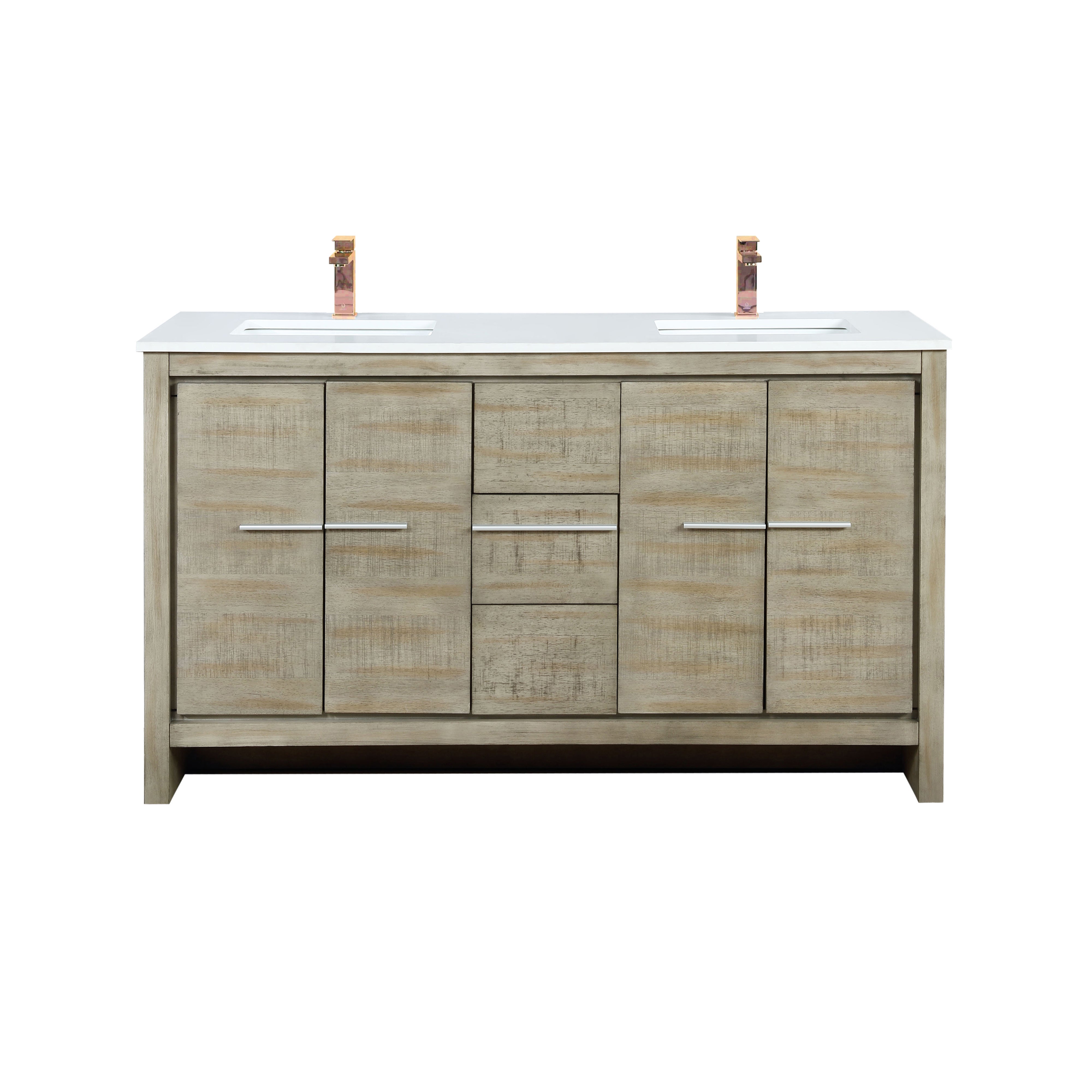 Lafarre 60 in W x 20 in D Rustic Acacia Double Bath Vanity