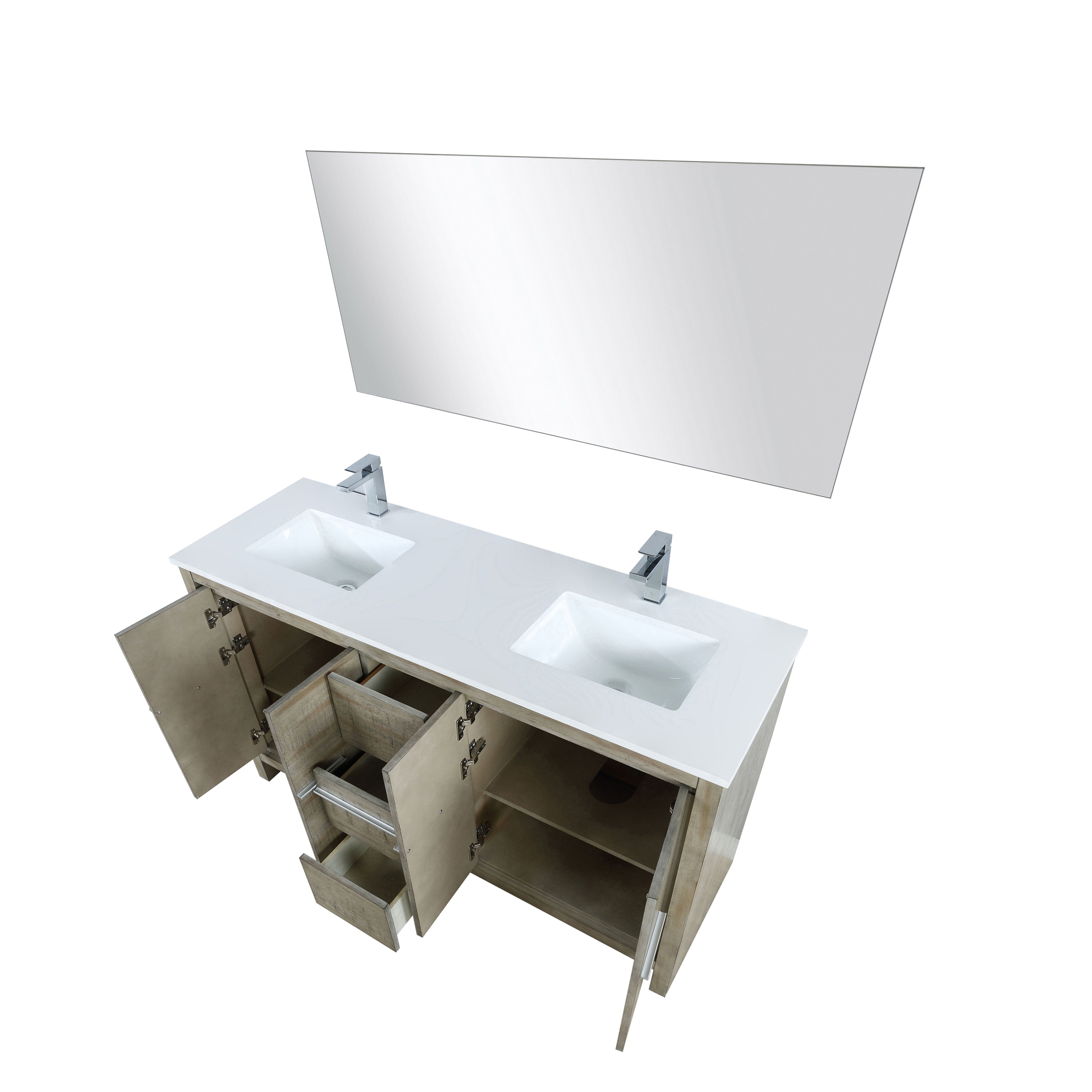 Lafarre 60 in W x 20 in D Rustic Acacia Double Bath Vanity