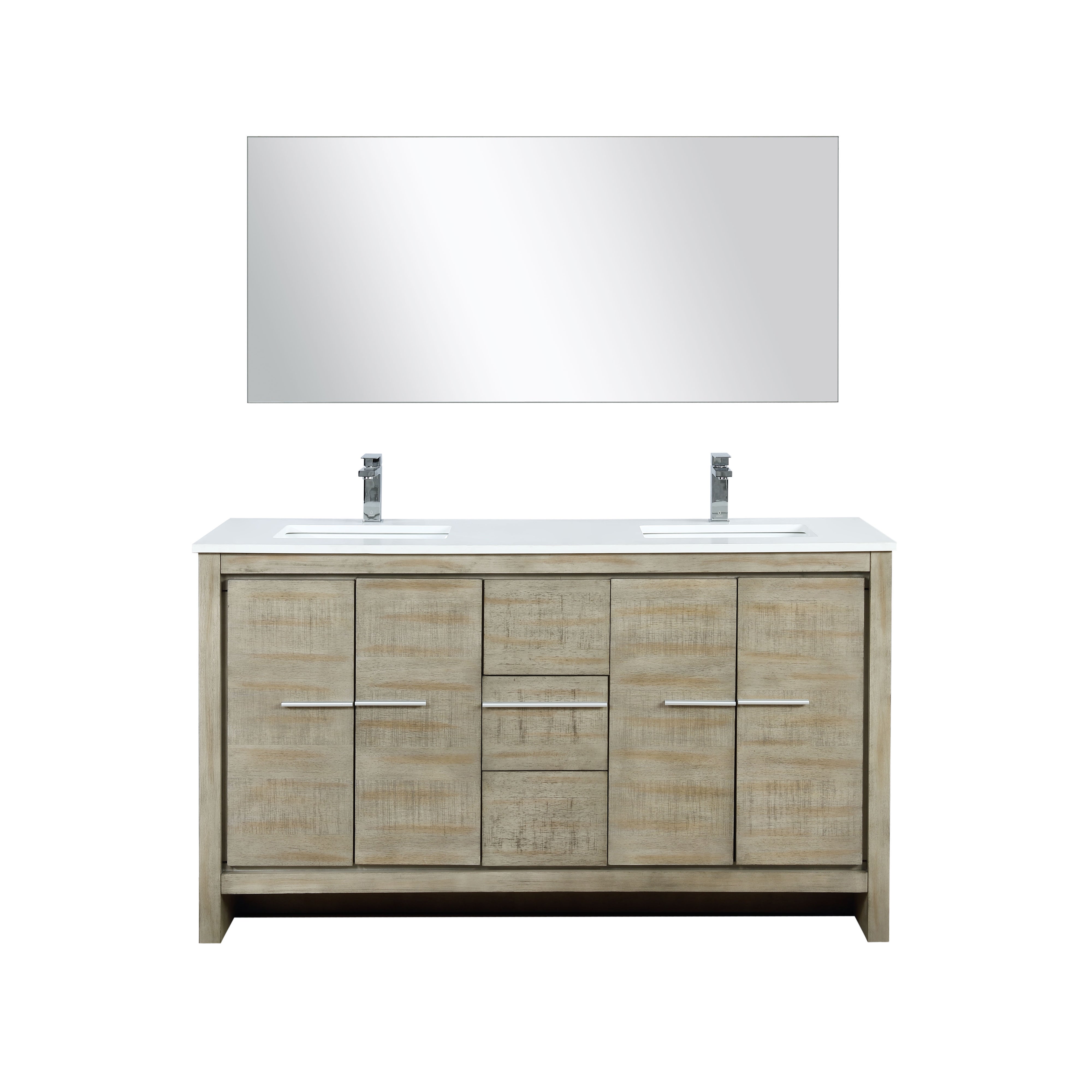 Lafarre 60 in W x 20 in D Rustic Acacia Double Bath Vanity