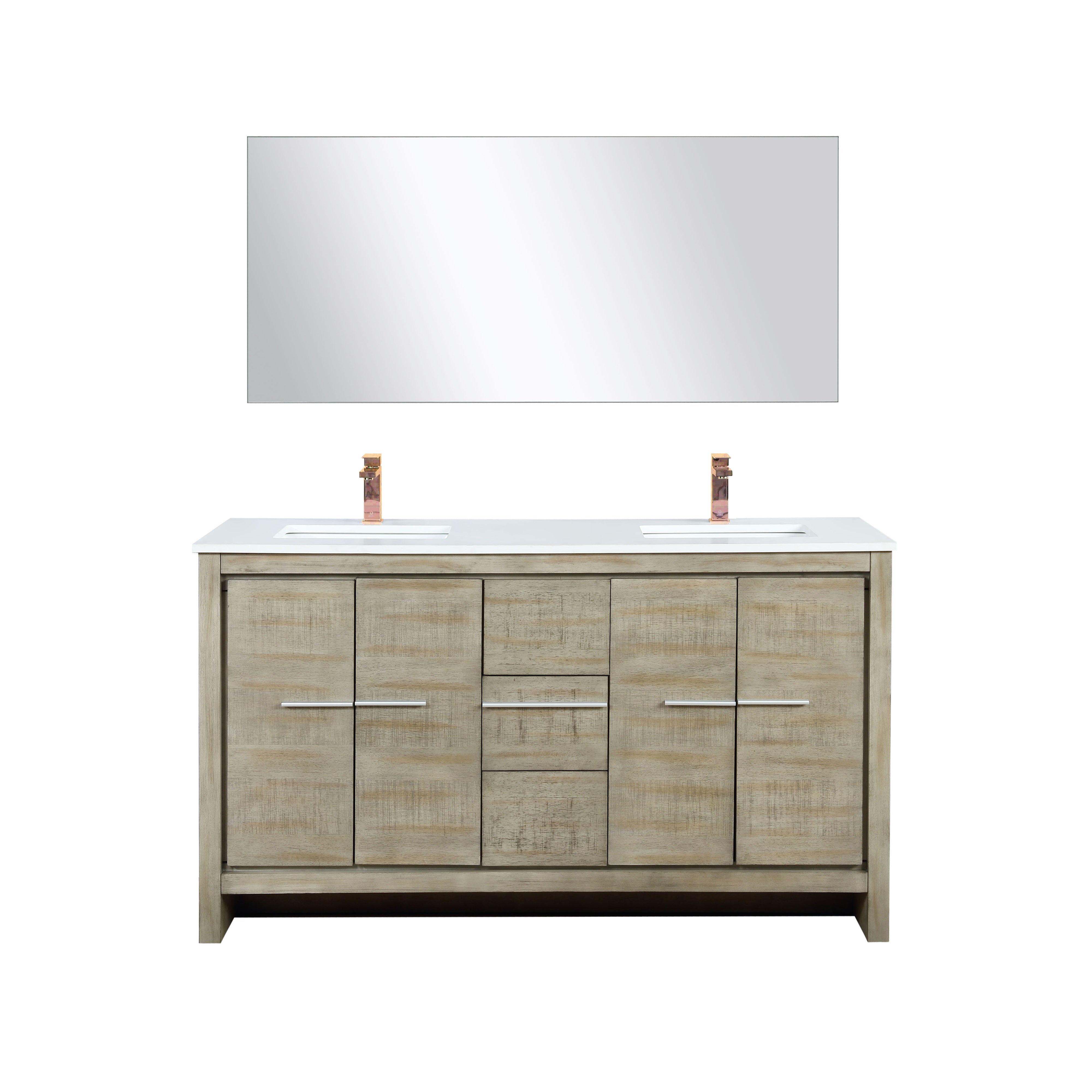 Lafarre 60 in W x 20 in D Rustic Acacia Double Bath Vanity