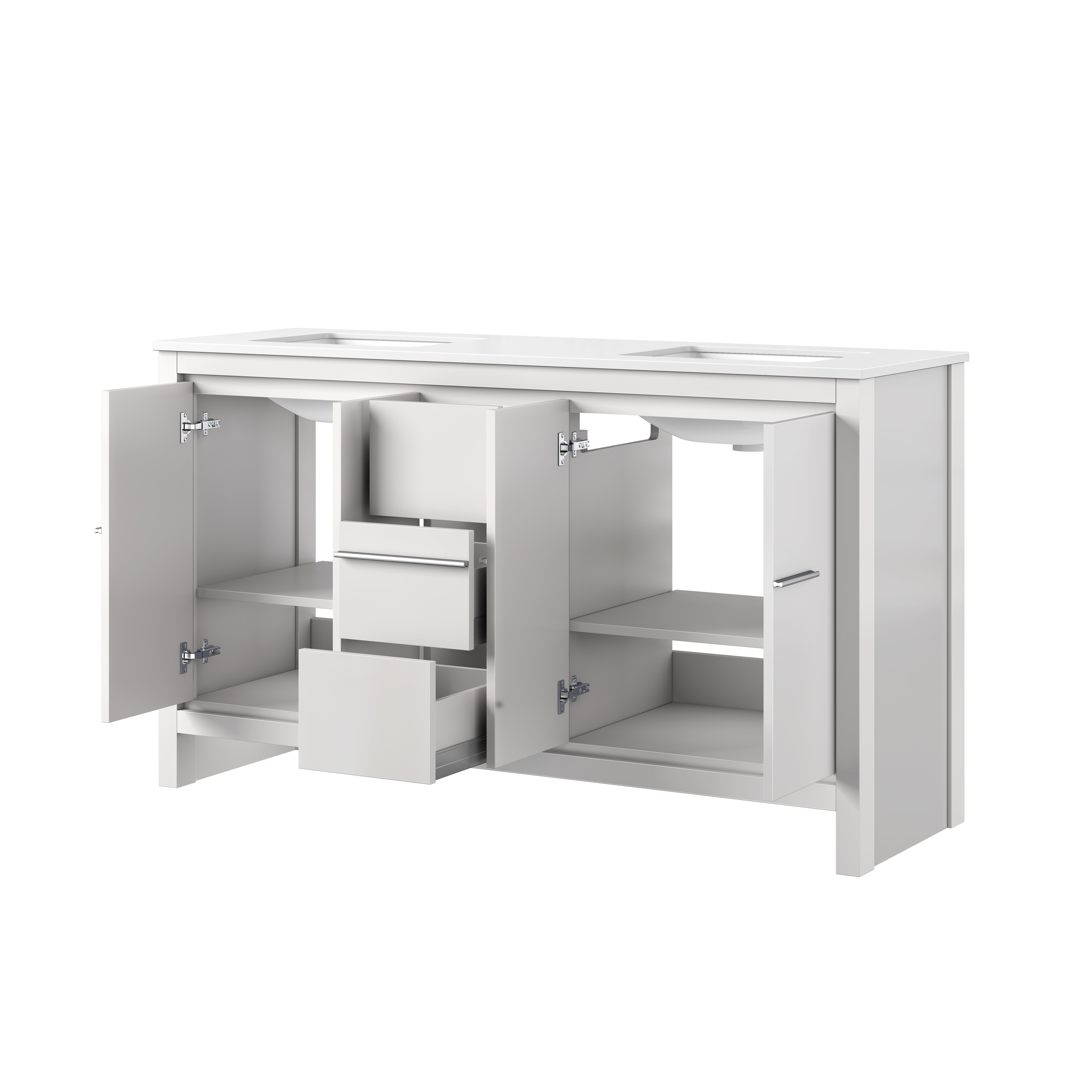 Lafarre 60 in W x 20 in D White Double Bath Vanity