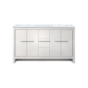 Lafarre 60 in W x 20 in D White Double Bath Vanity