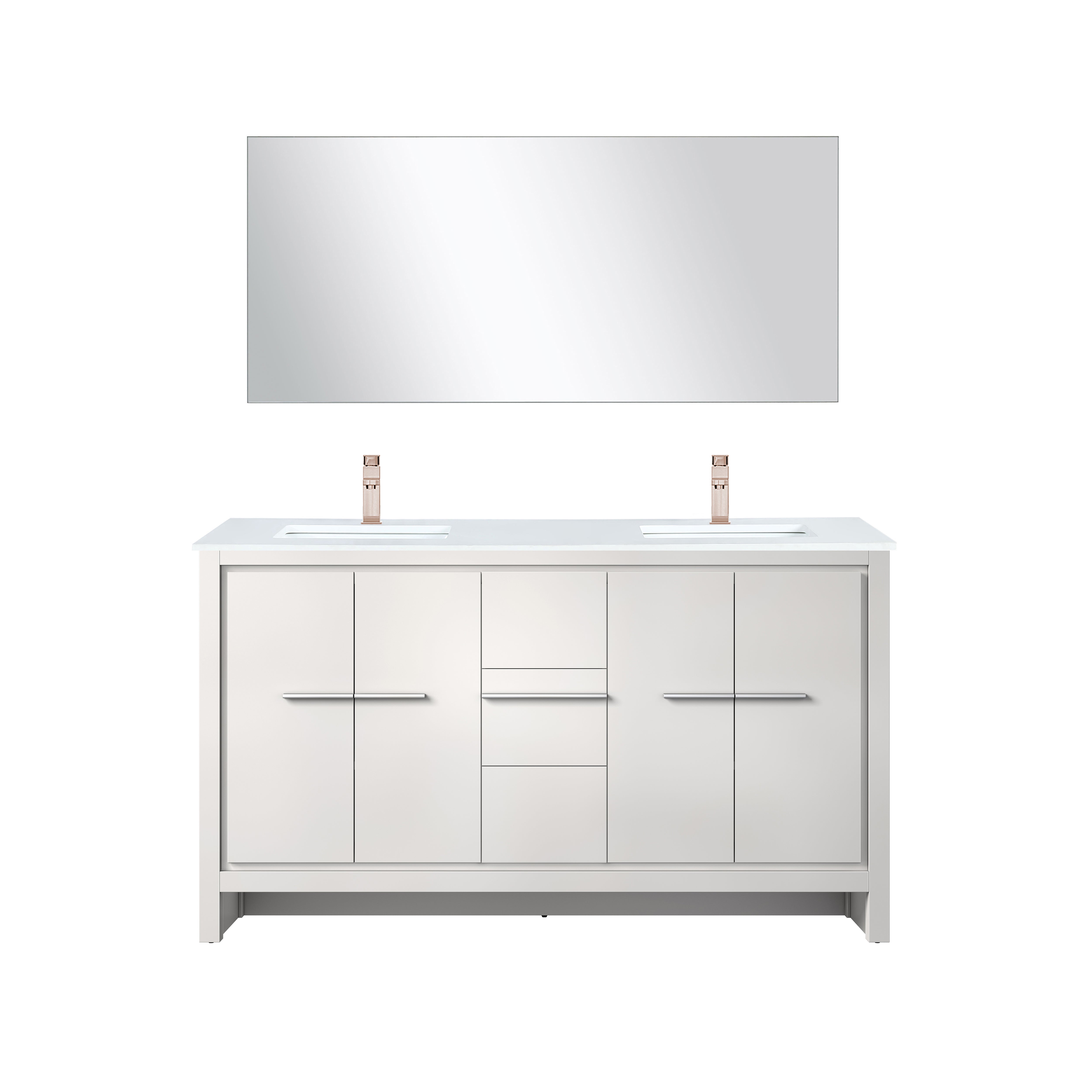 Lafarre 60 in W x 20 in D White Double Bath Vanity
