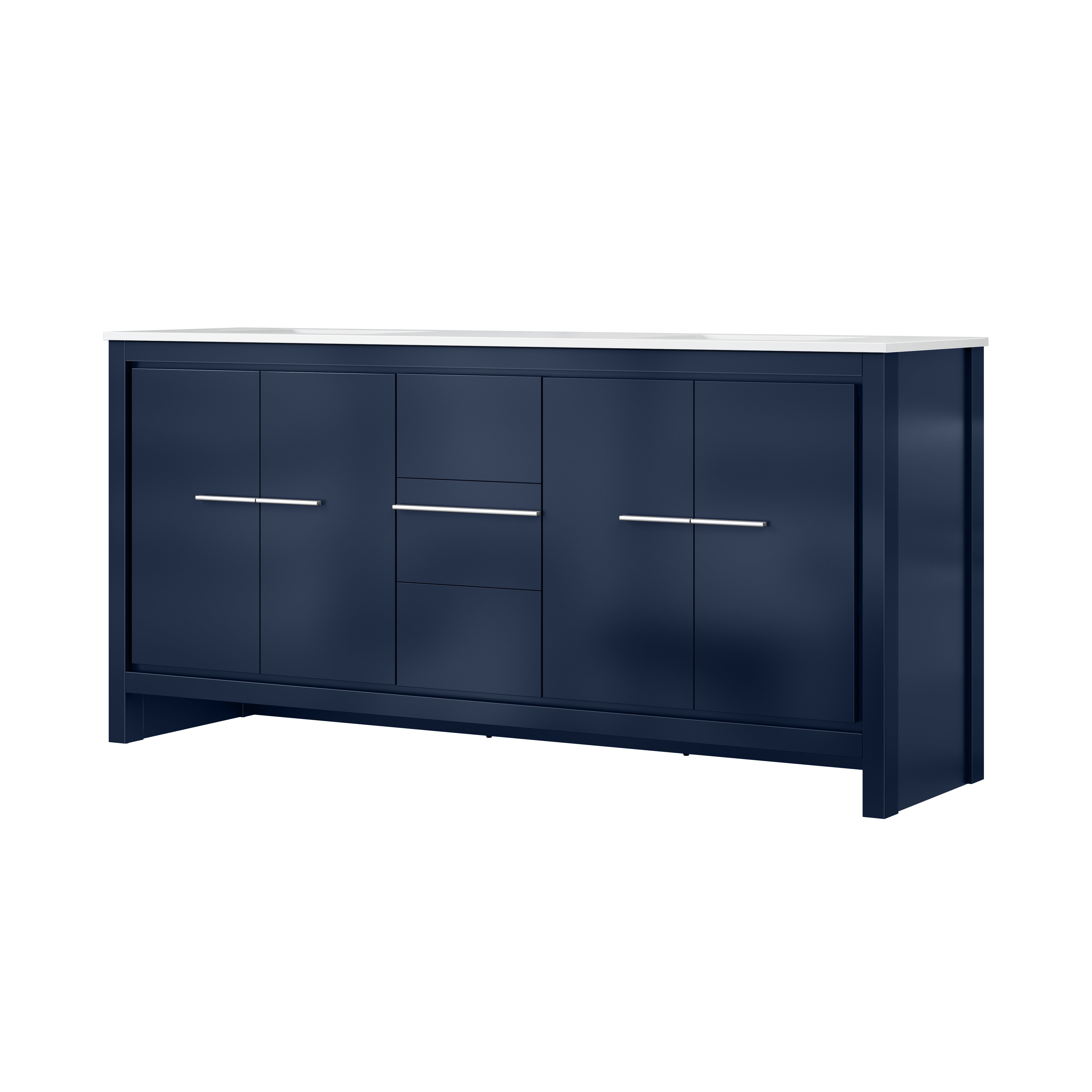 Lafarre 72 in W x 20 in D Navy Blue Double Bath Vanity