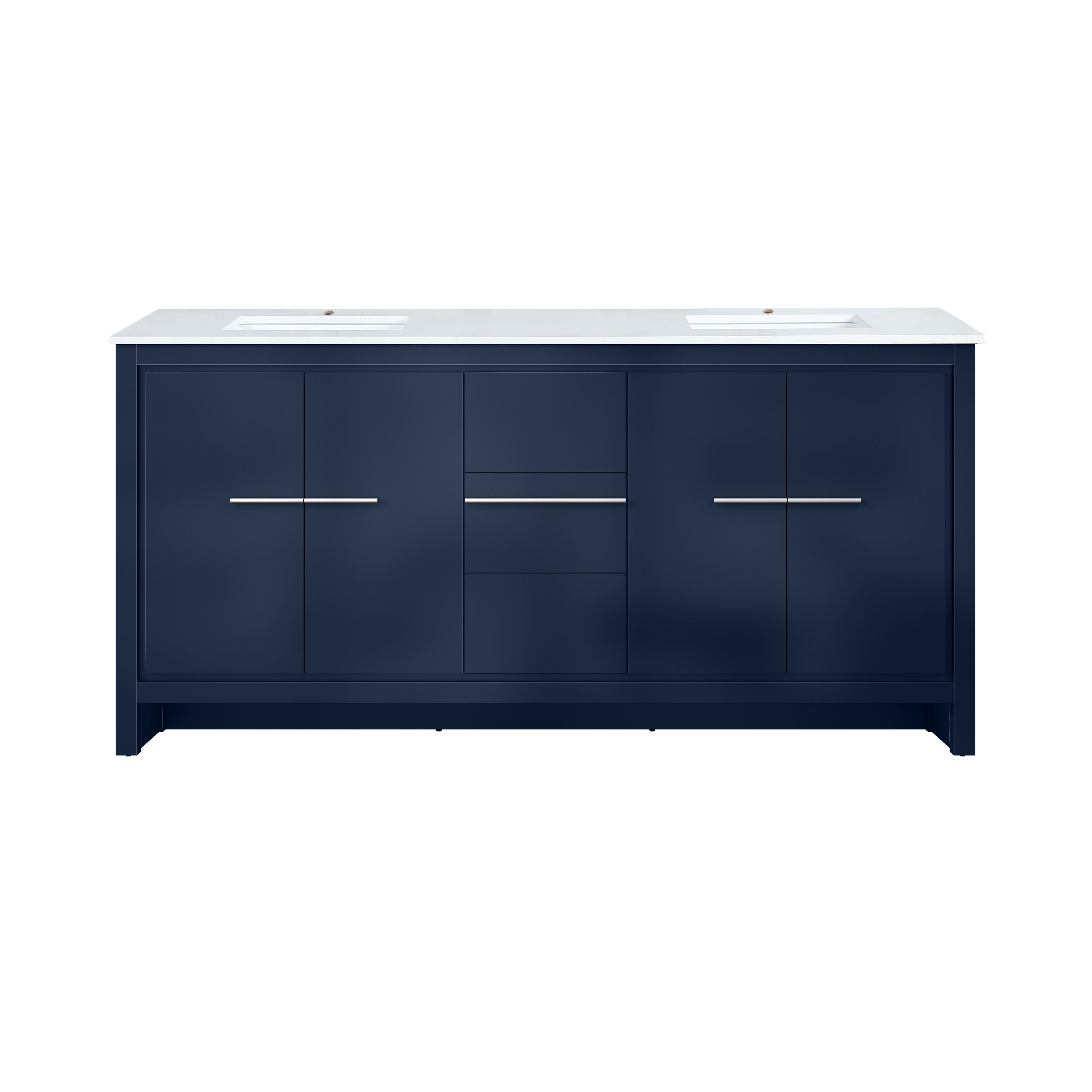 Lafarre 72 in W x 20 in D Navy Blue Double Bath Vanity