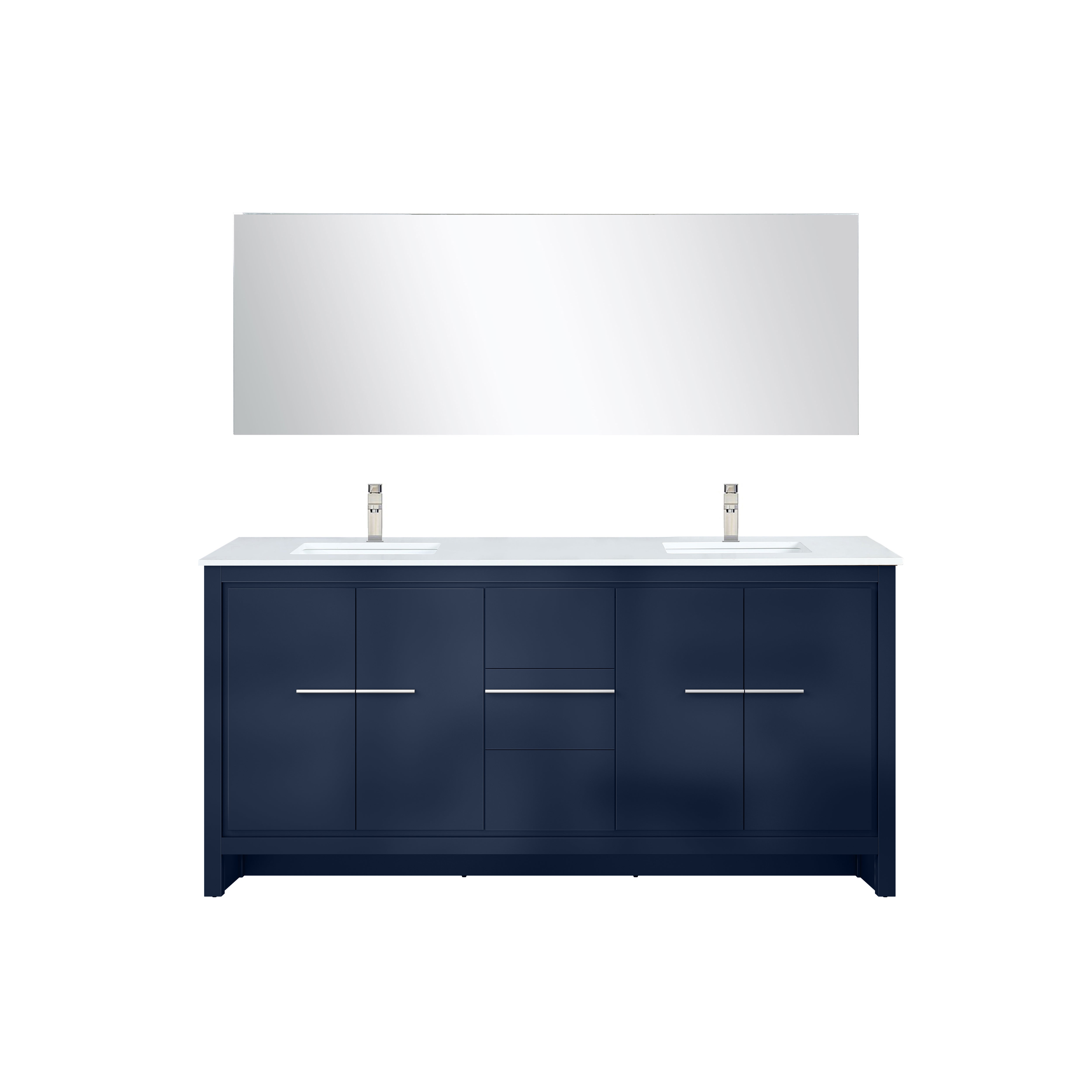 Lafarre 72 in W x 20 in D Navy Blue Double Bath Vanity