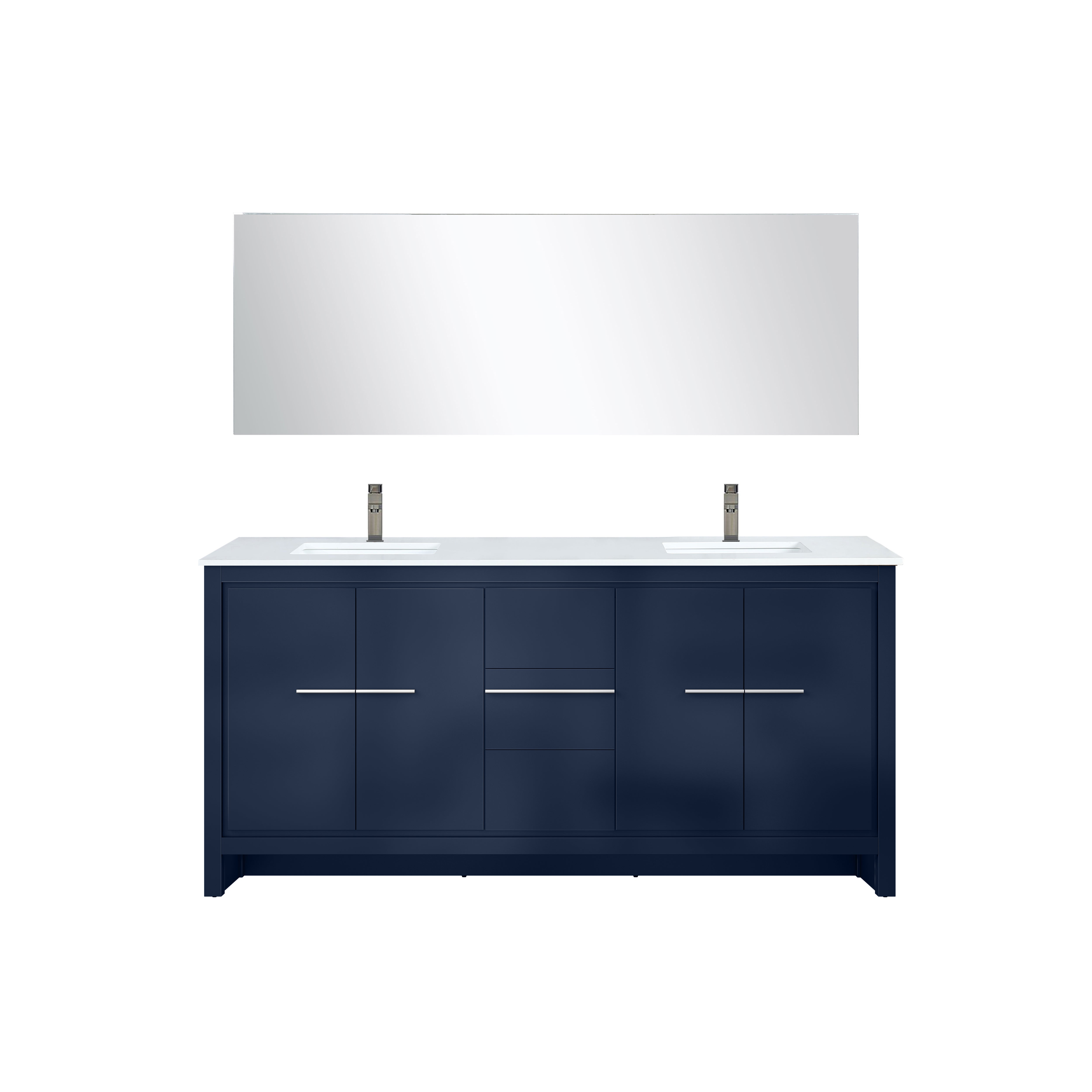 Lafarre 72 in W x 20 in D Navy Blue Double Bath Vanity
