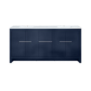 Lafarre 72 in W x 20 in D Navy Blue Double Bath Vanity