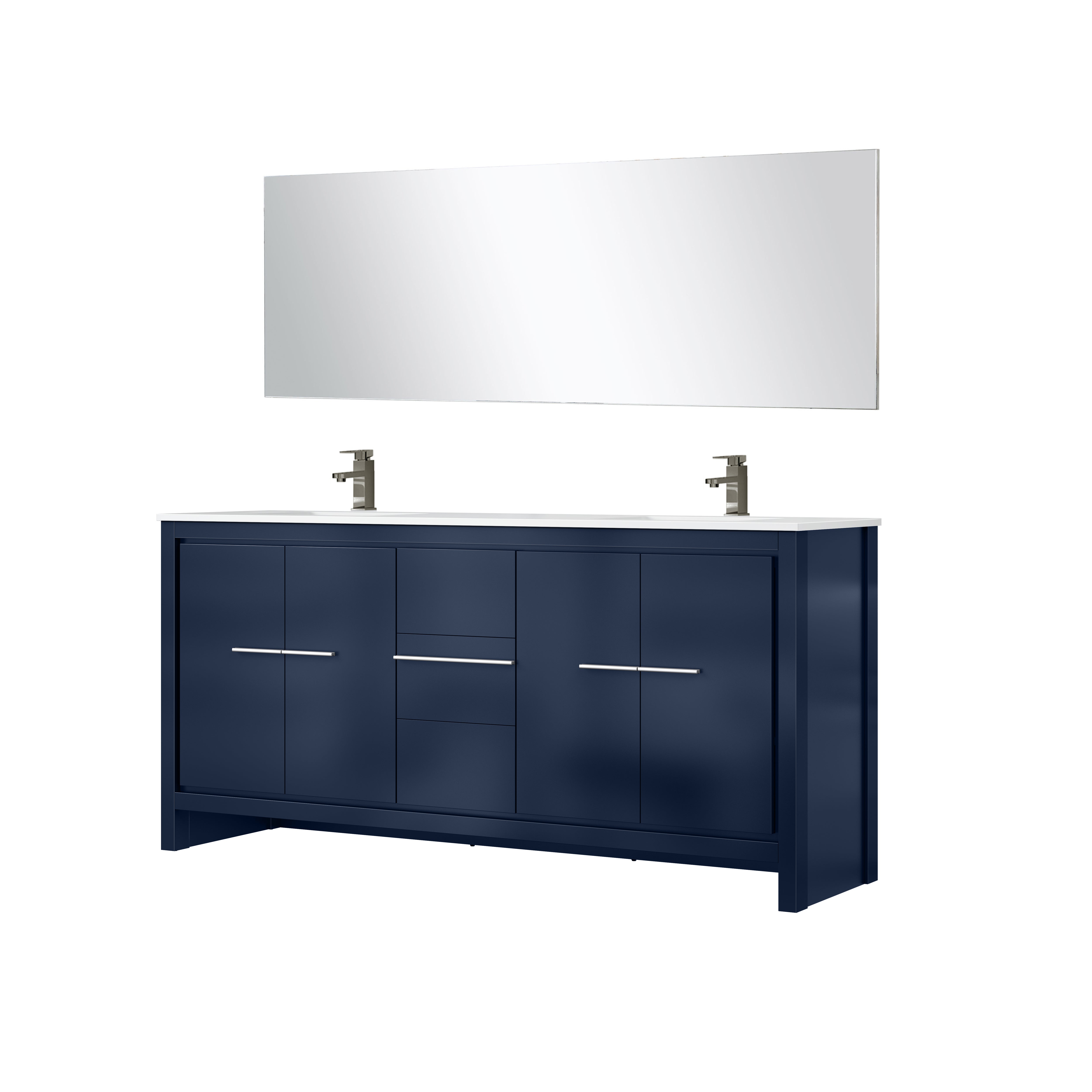 Lafarre 72 in W x 20 in D Navy Blue Double Bath Vanity
