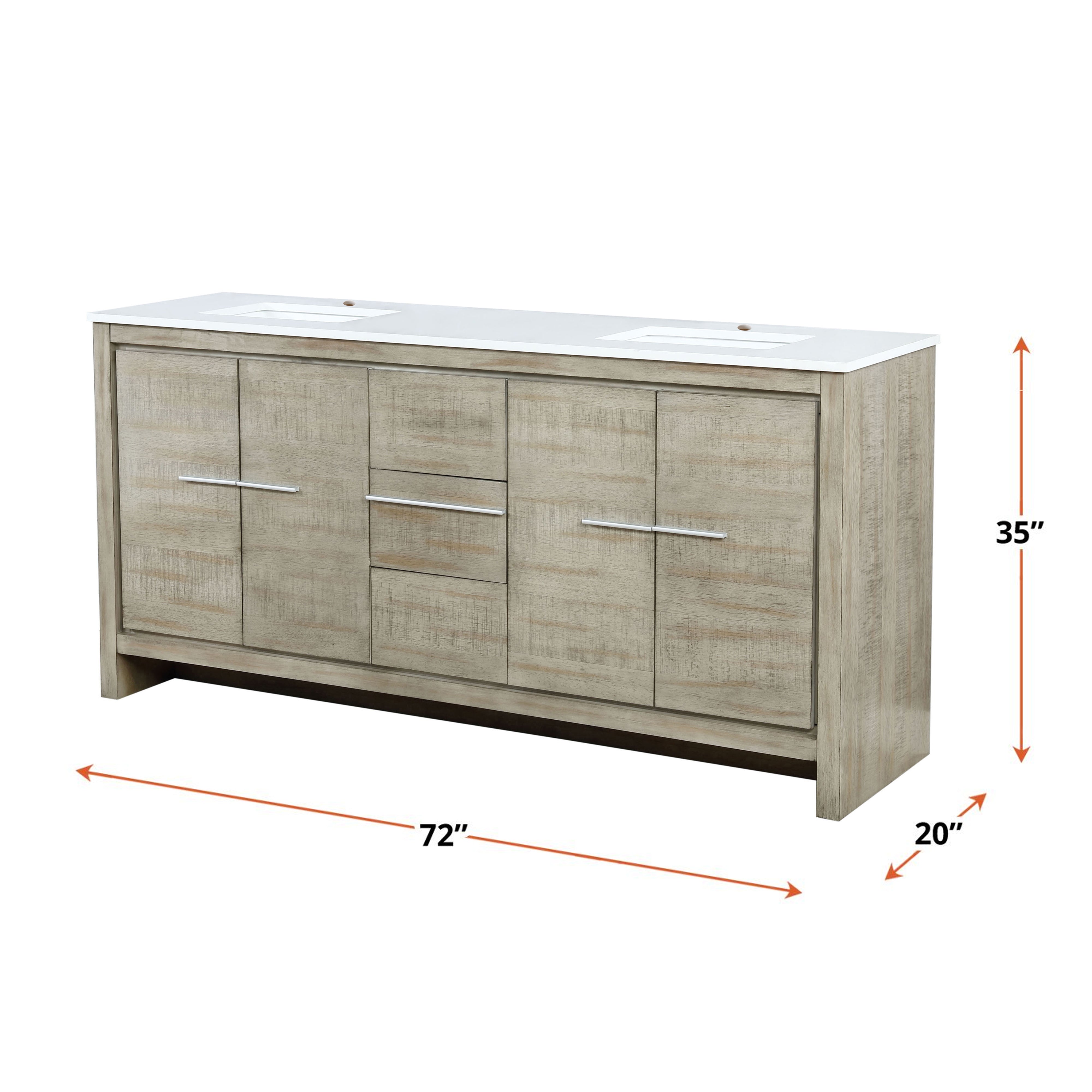 Lafarre 72 in W x 20 in D Rustic Acacia Double Bath Vanity