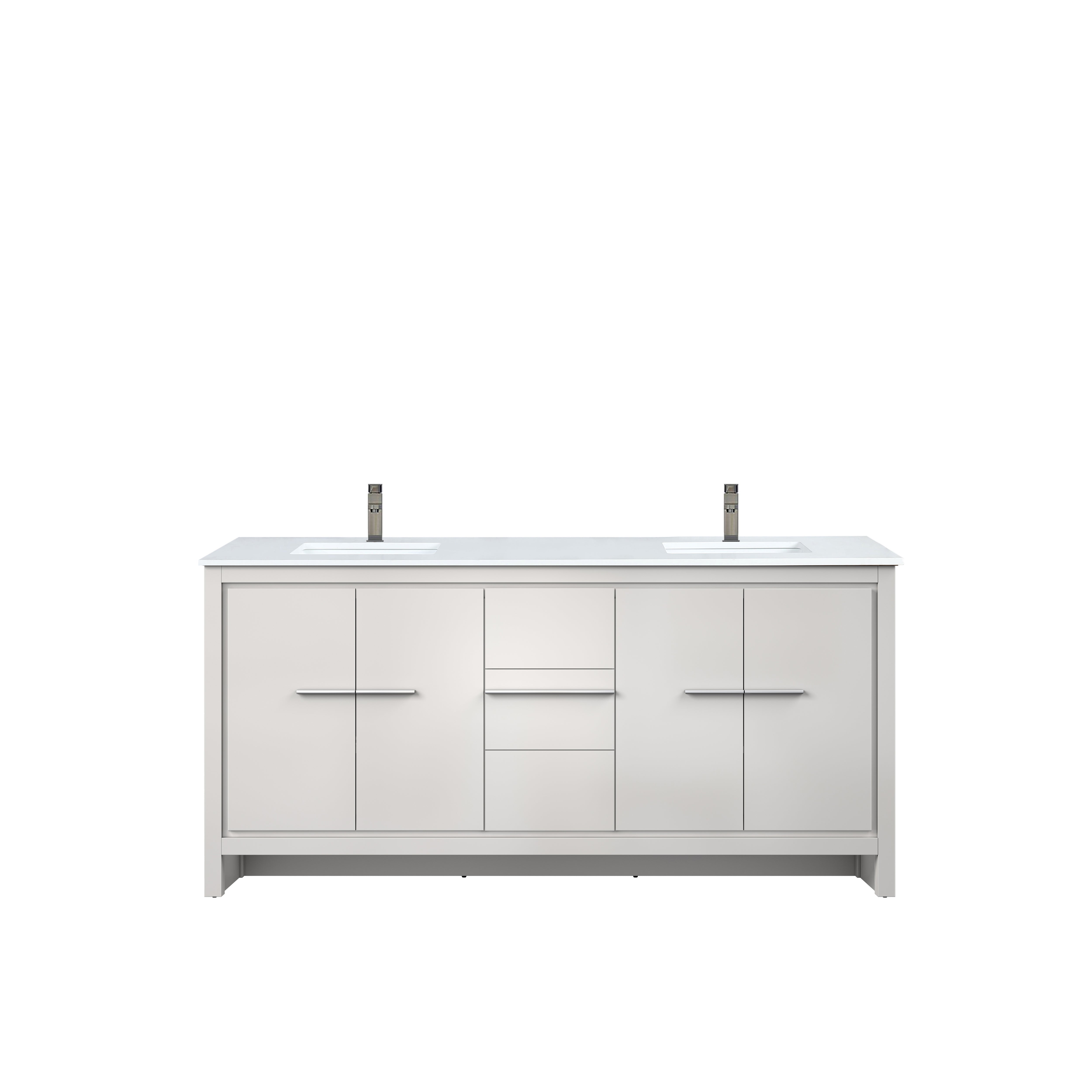 Lafarre 72 in W x 20 in D White Double Bath Vanity