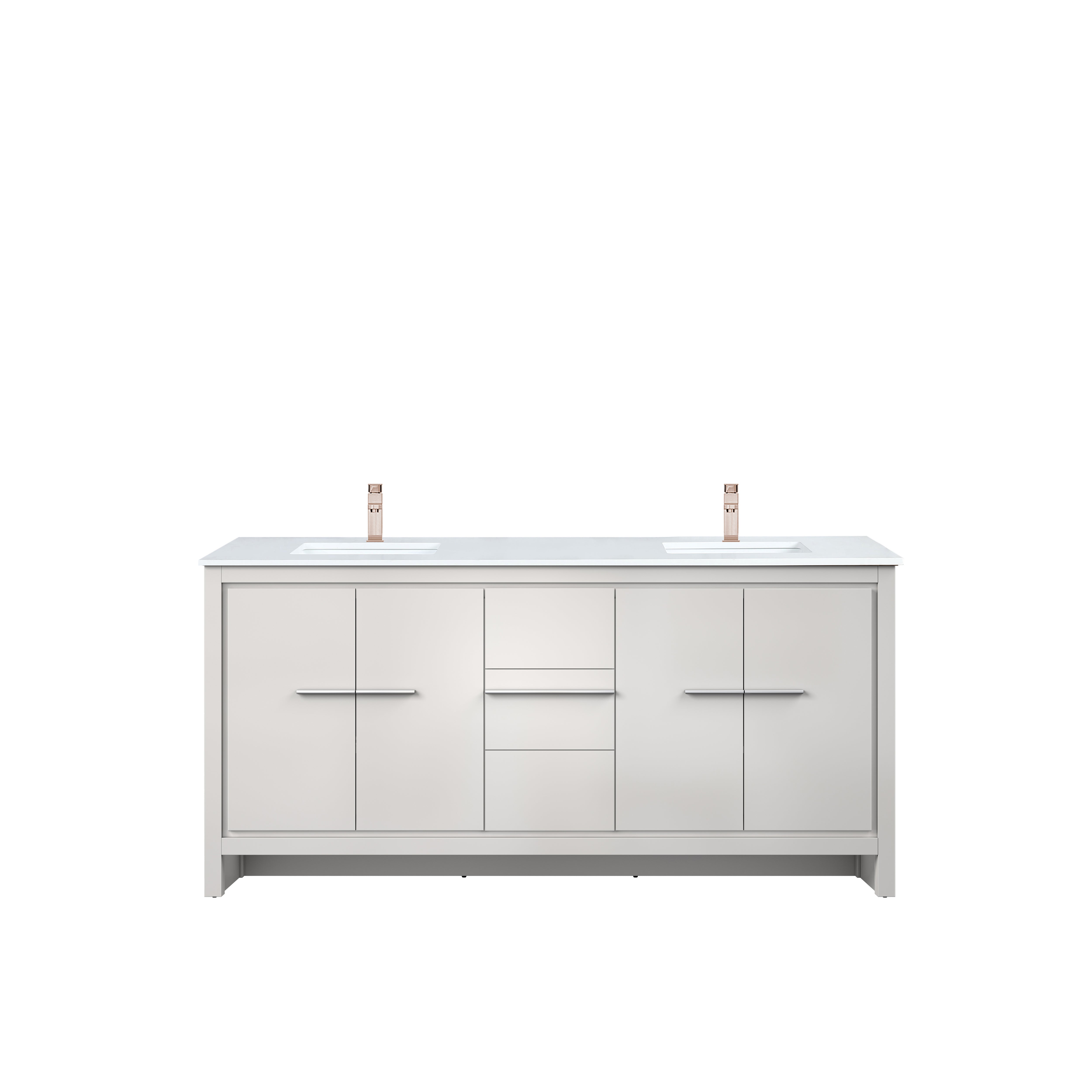 Lafarre 72 in W x 20 in D White Double Bath Vanity