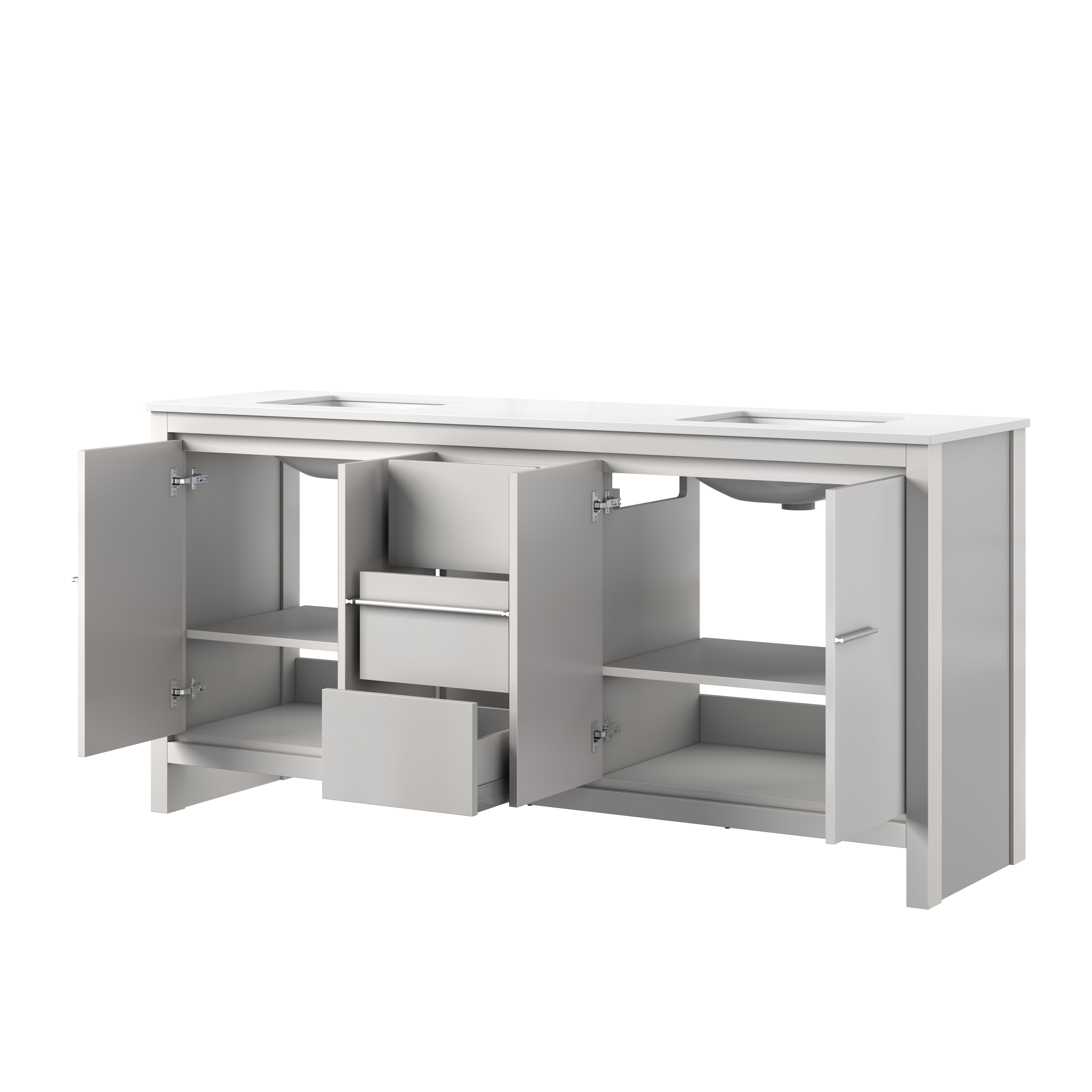 Lafarre 72 in W x 20 in D White Double Bath Vanity