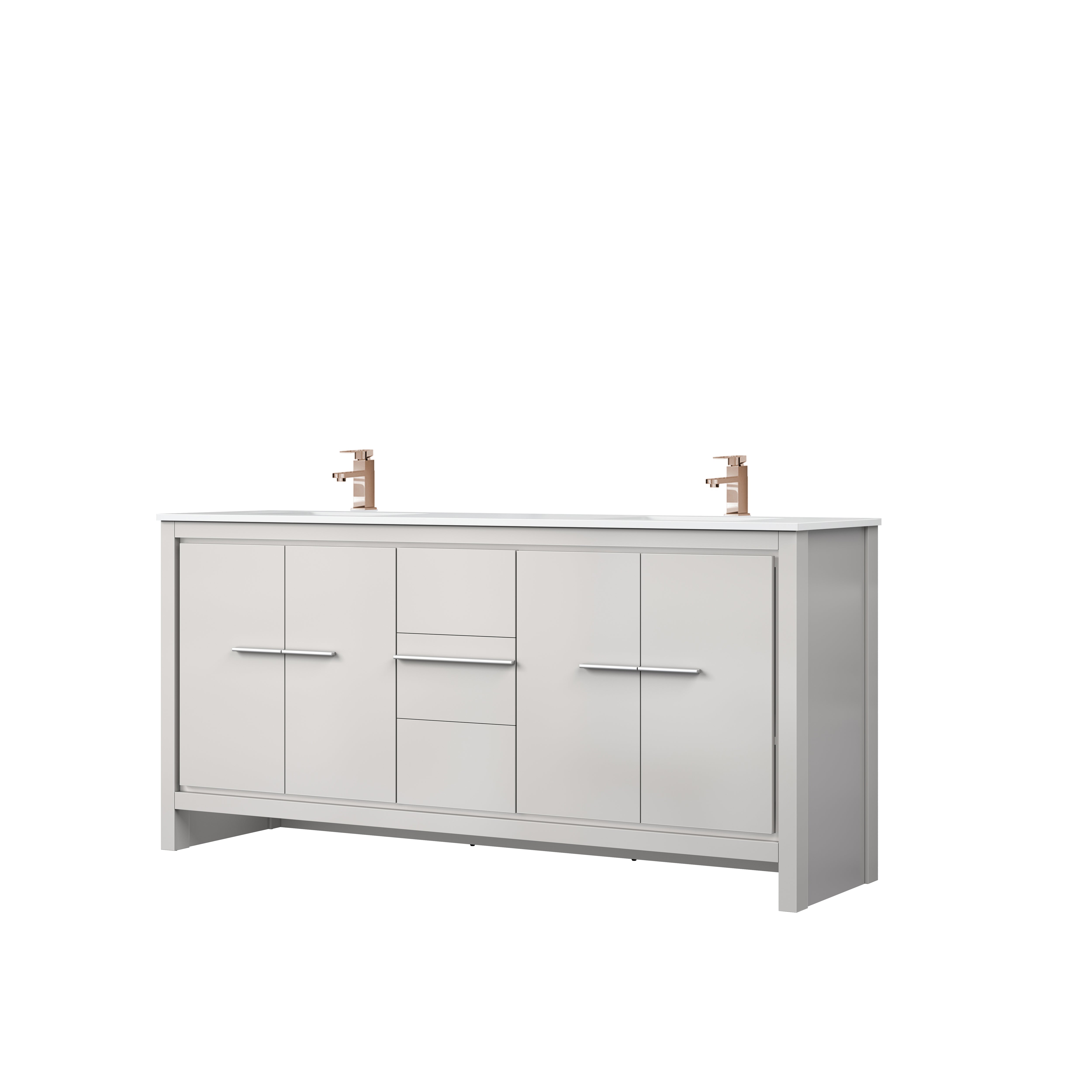 Lafarre 72 in W x 20 in D White Double Bath Vanity