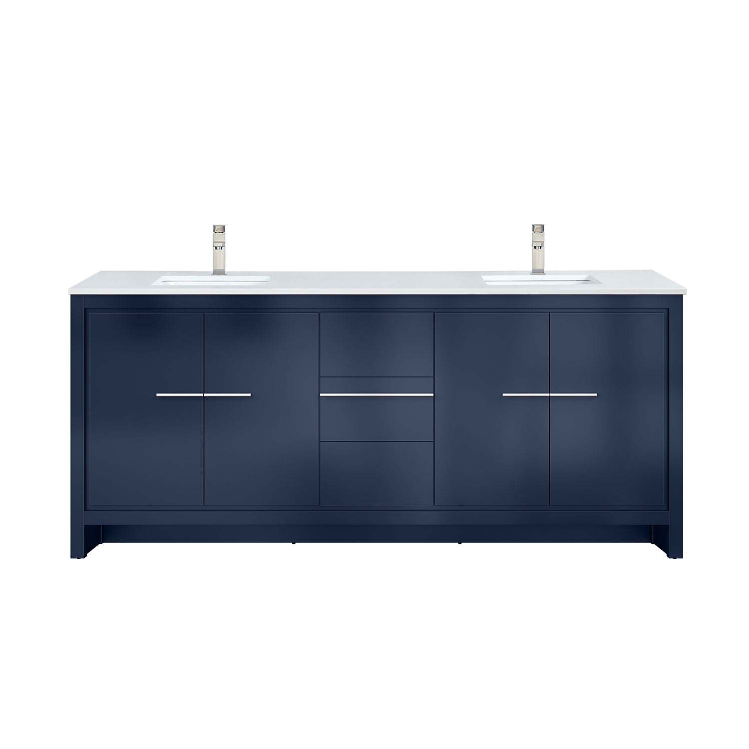 Lafarre 80 in W x 20 in D Navy Blue Double Bath Vanity